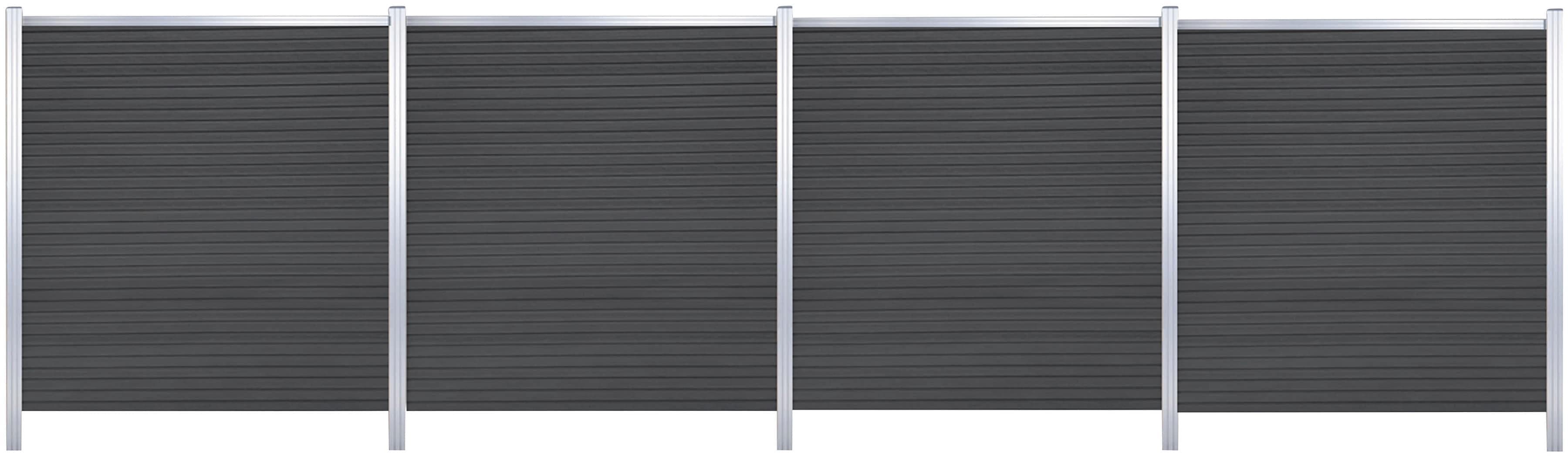 Sichtschutzelement TETZNER & JENTZSCH Warren 2 Schwarzbraun Aluminium WPC Zaunelemente