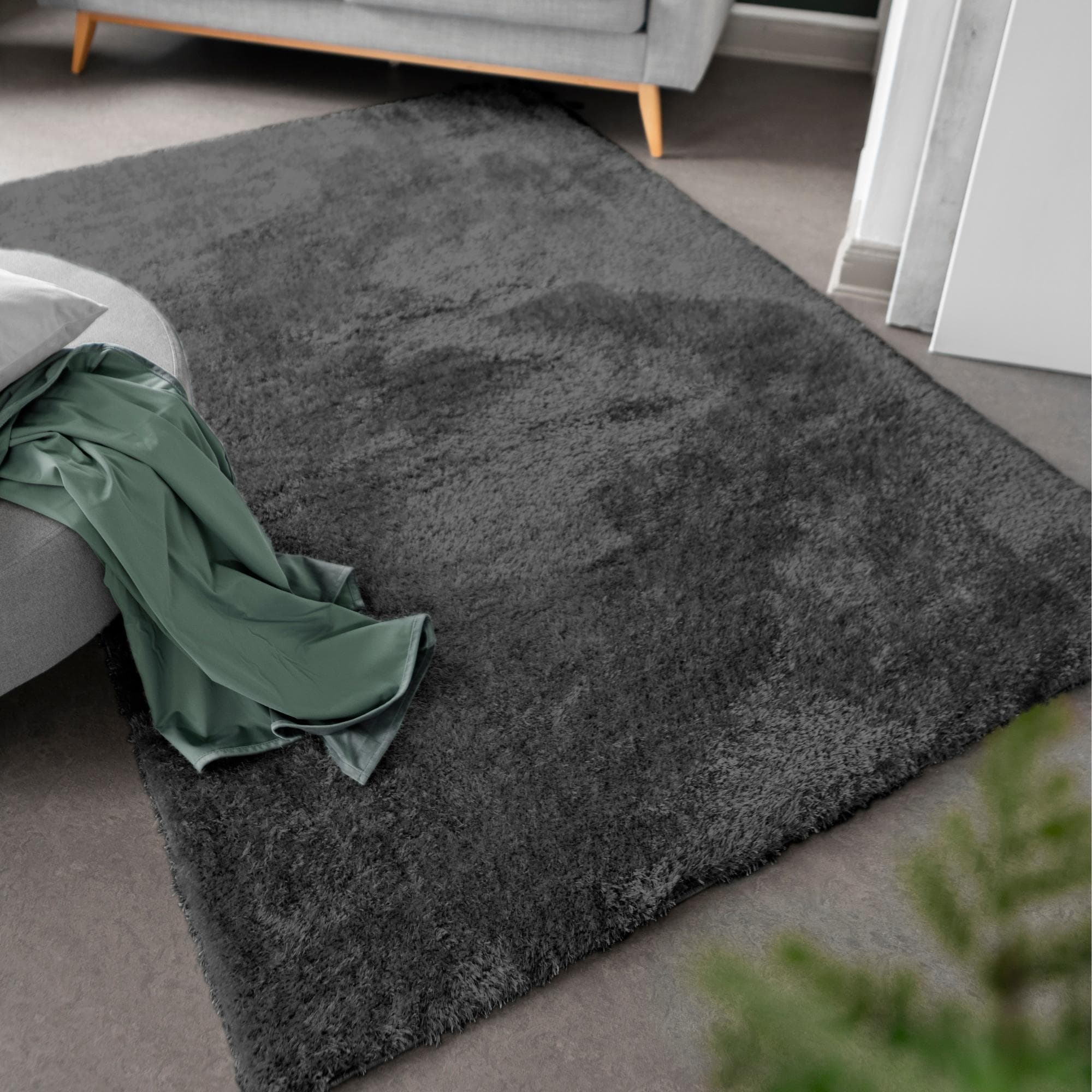 LUXOR LIVING Hochflor-Teppich Gela Anthrazit Polyester