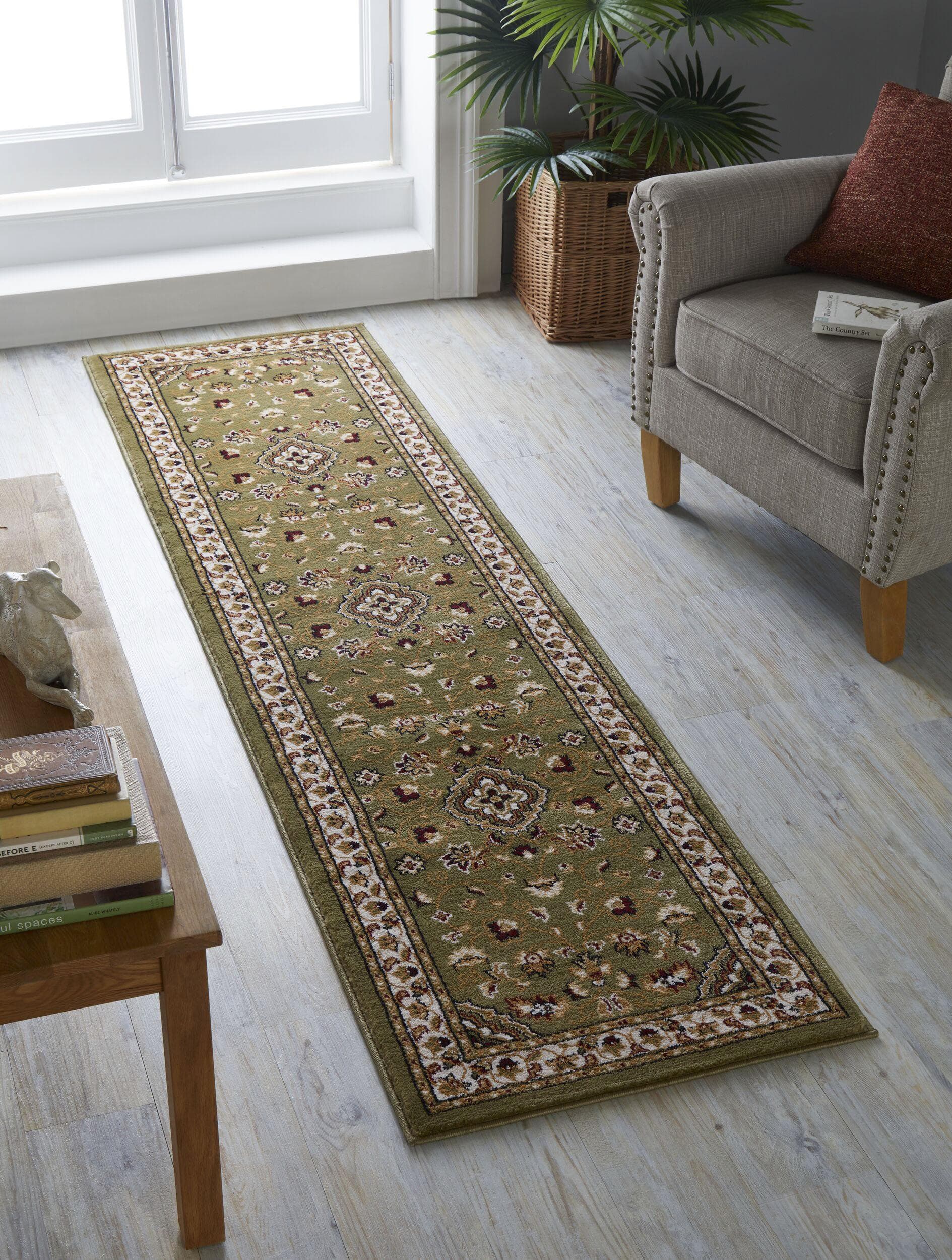 FLAIR RUGS Sherborne Läufer Grün Orientalisch Vintage