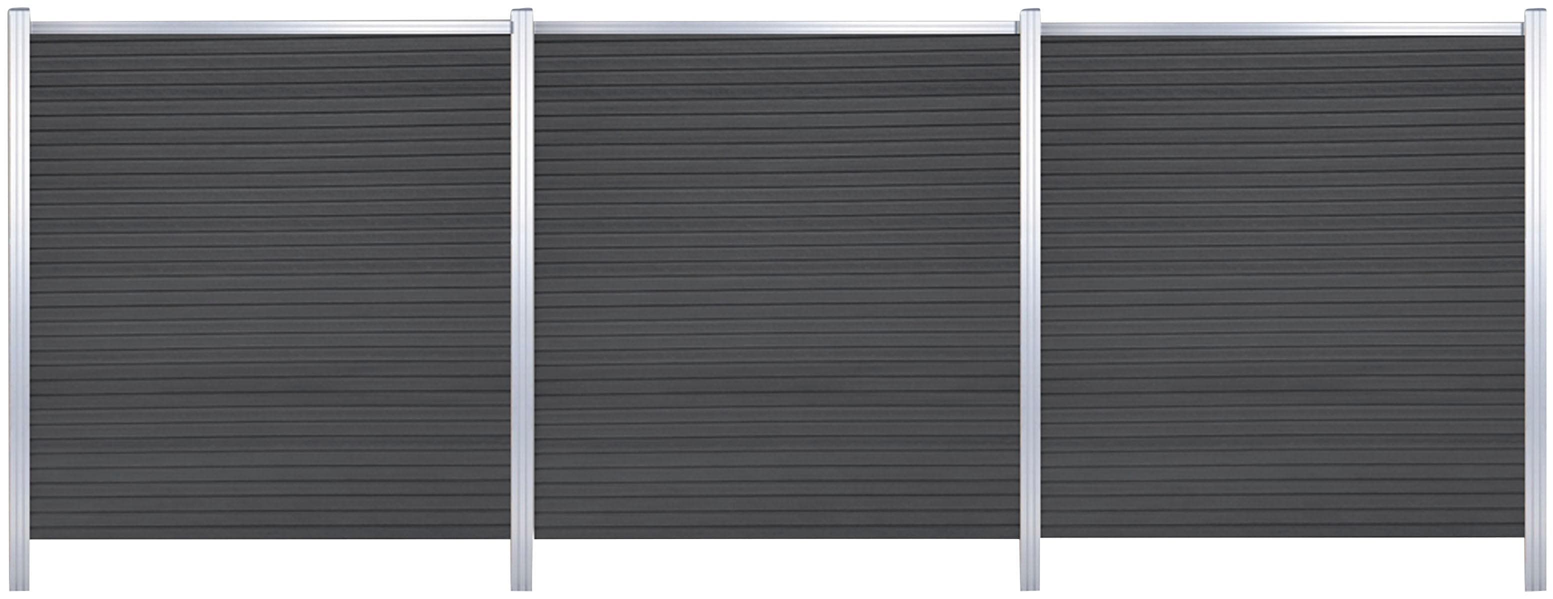 Sichtschutzelement TETZNER & JENTZSCH Warren 1 Schwarzbraun Aluminium WPC Zaunelement