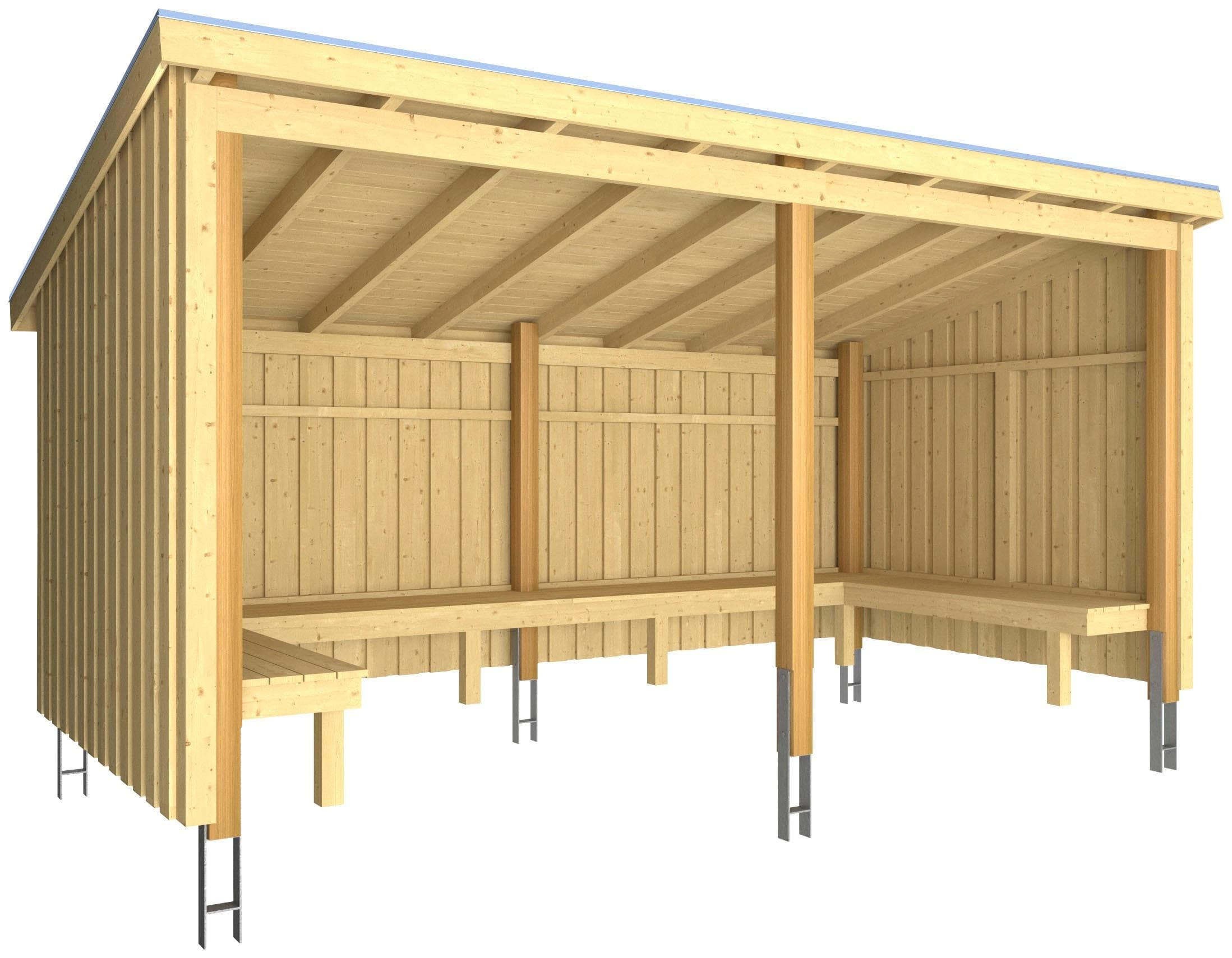 Gartenhaus PLUS "Nordic" Holzwerkstoff Gartenhaus Grillhütte 9,5 m²