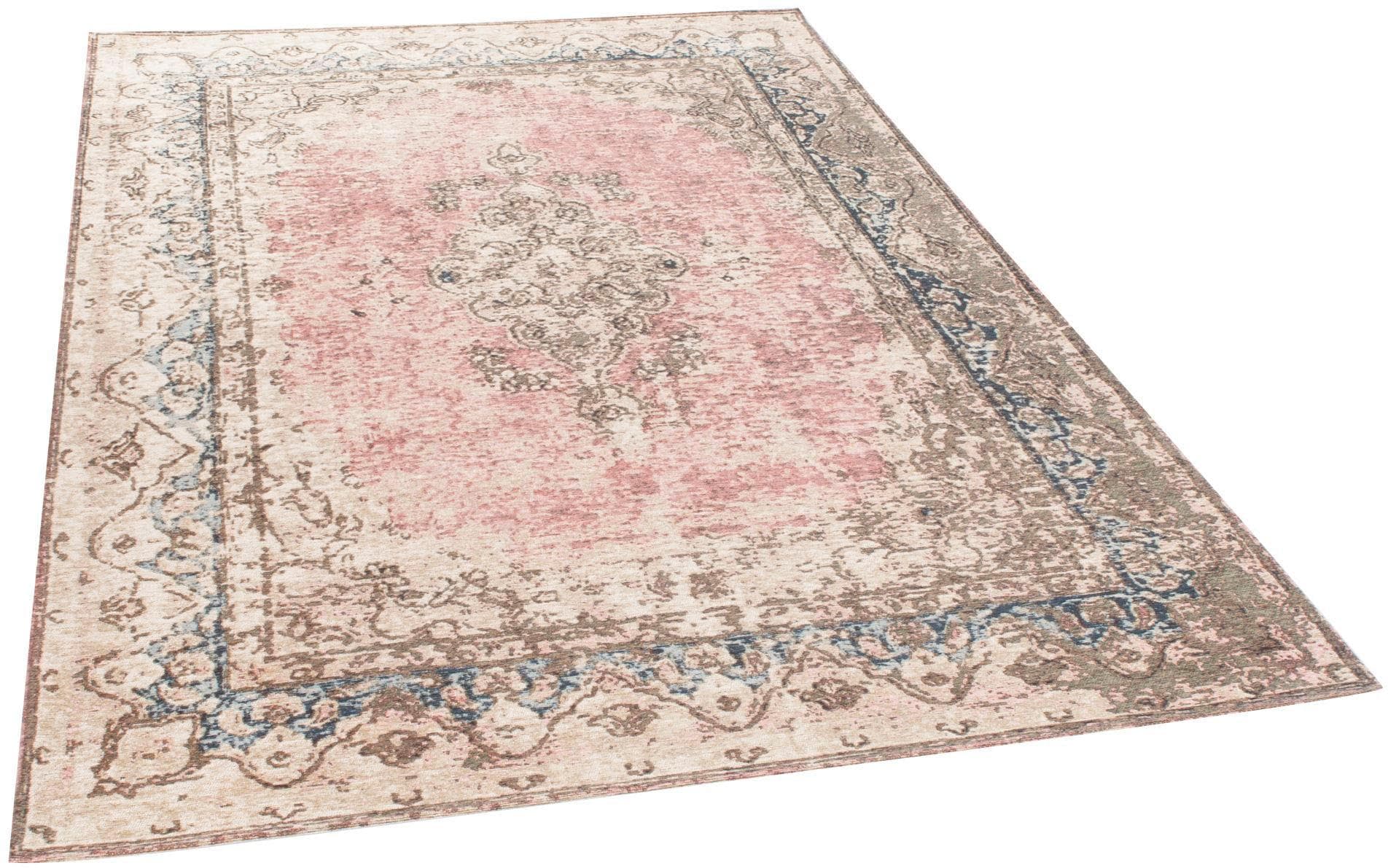 TOM TAILOR HOME Funky Orient Keshan Teppich Rosa Vintage Design