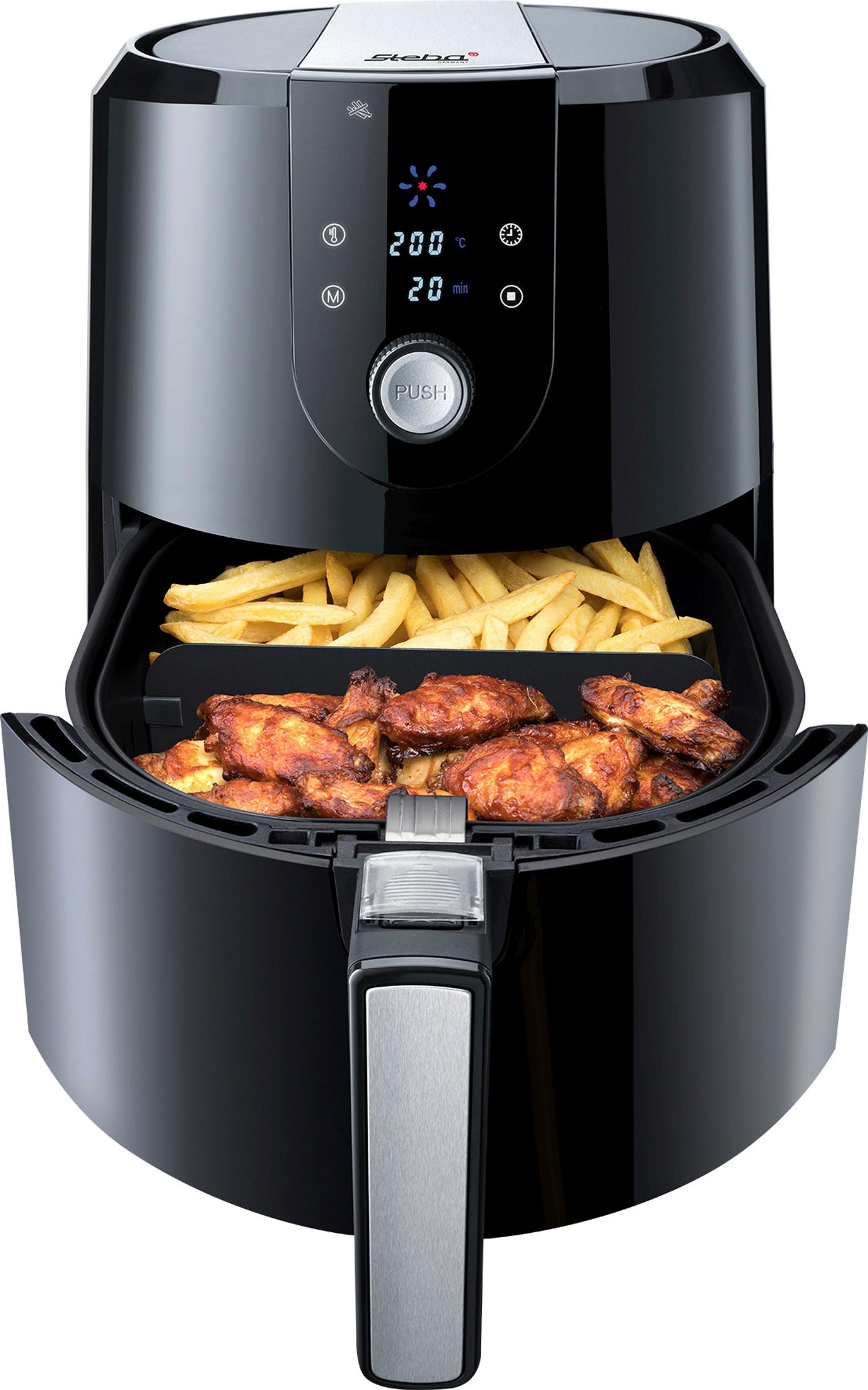 STEBA Heißluftfritteuse HF 5000 XL Schwarz mit 5,2 L Volumen