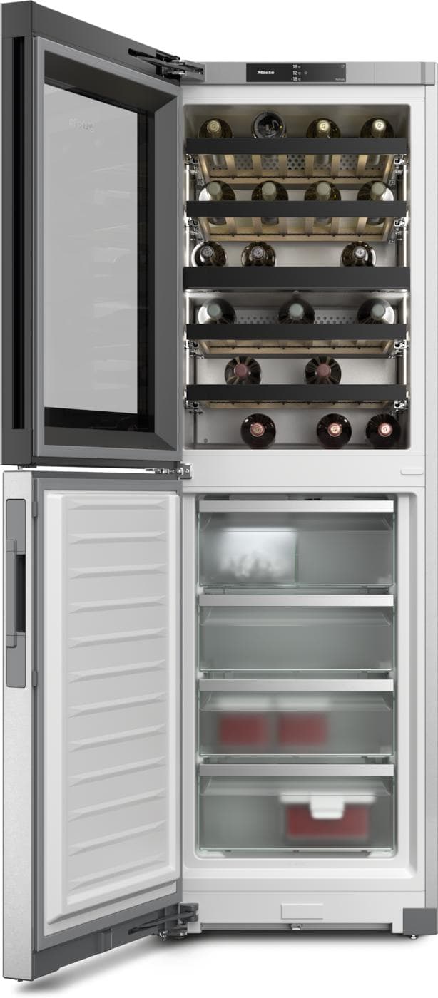 Moderner Weinkühlschrank in Silber aus Edelstahl