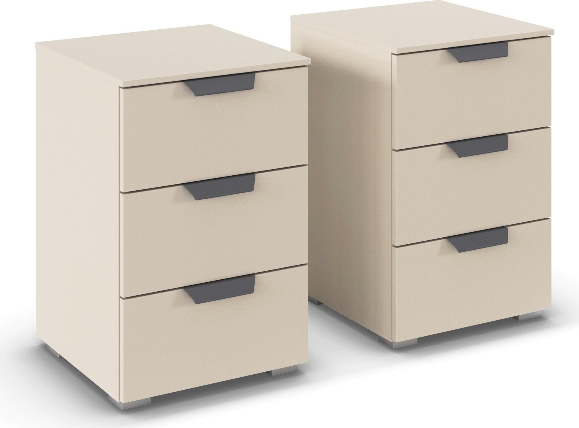 Nachtkommode RAUCH Costa Beige mit Metallgriffen