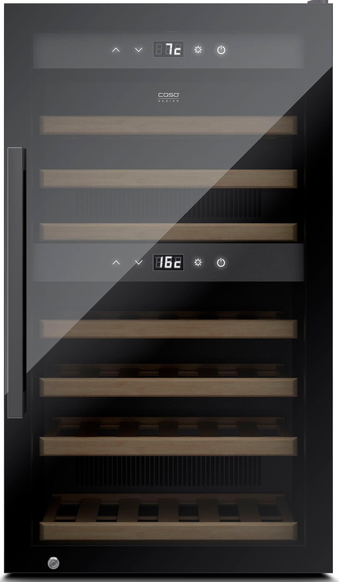 CASO Weinkühlschrank 726 WineExclusive 66 Smart Schwarz Smart-Control