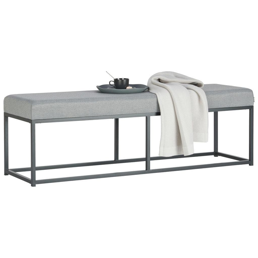 Xora Sitzbank Grau Schwarz Metall Textil 2-Sitzer