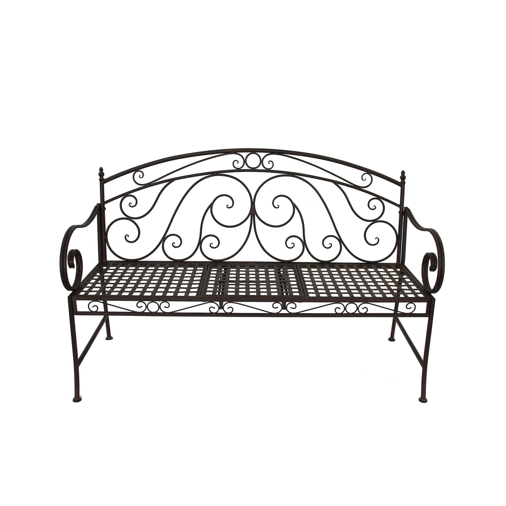 Gartenbank mit klappbarem Tisch und Zierdetails