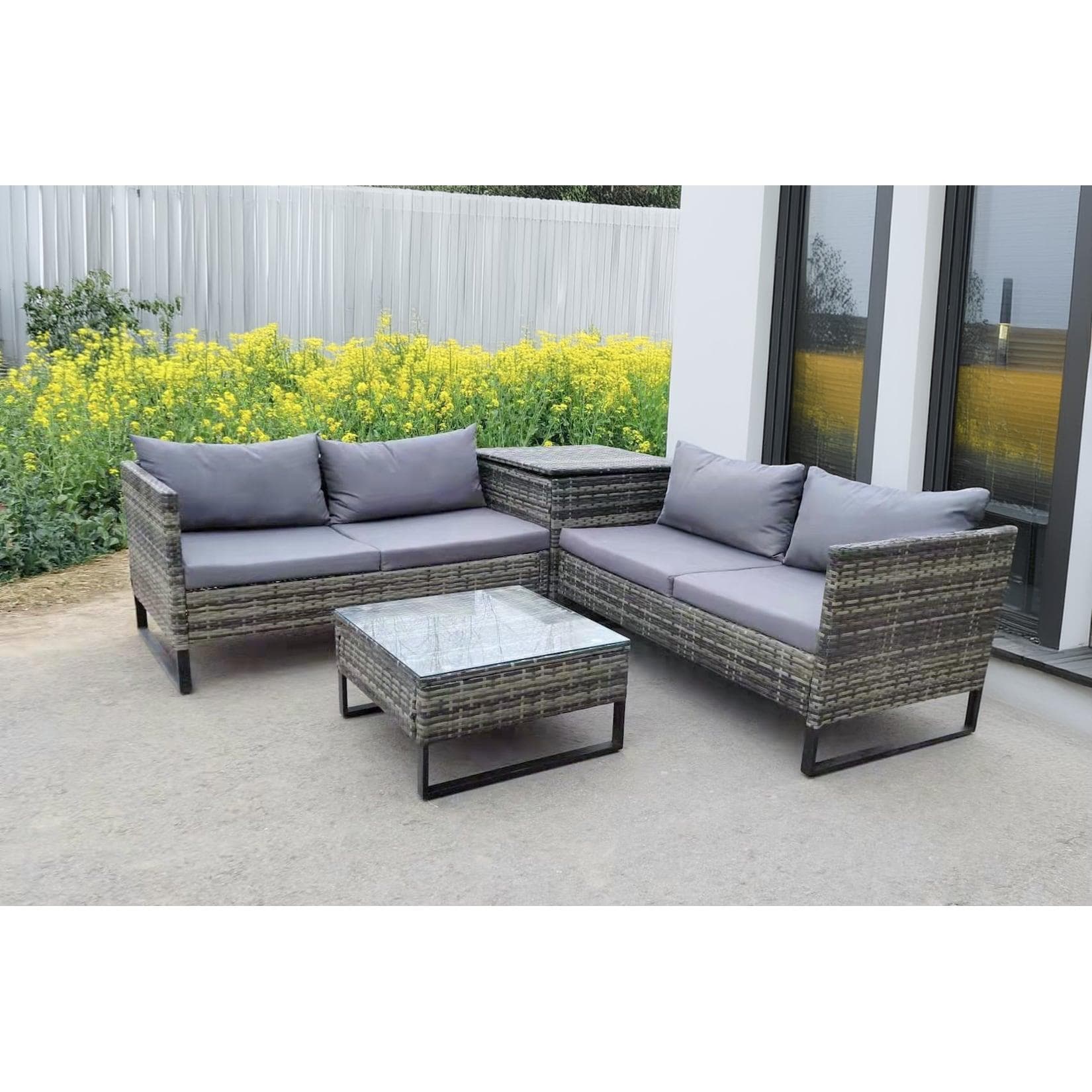 GartenZeit Ramira Lounge-Eckgruppe Grau