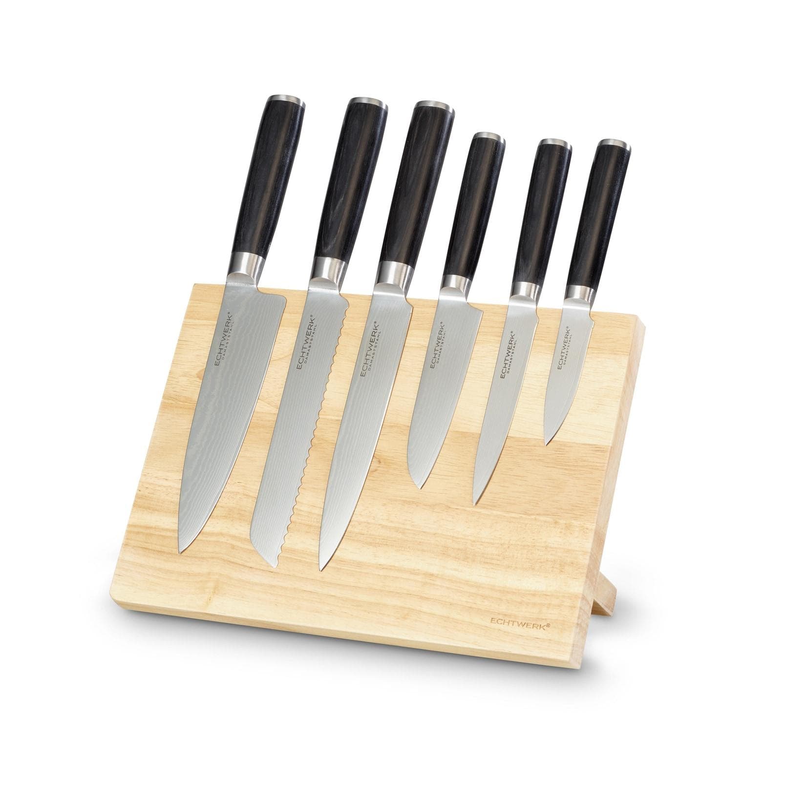 ECHTWERK Damastmesser Set 7tlg inkl Messerblock