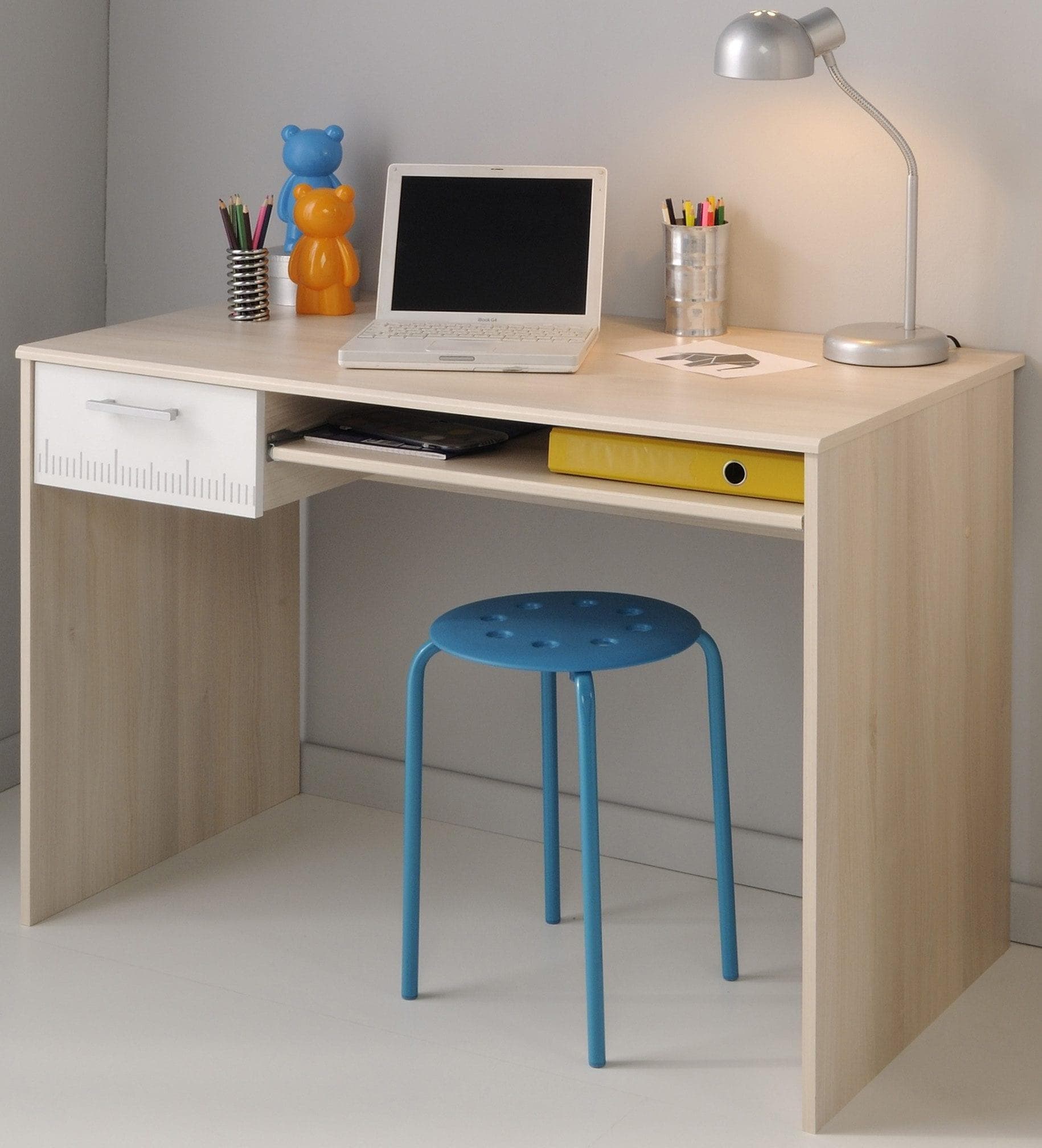 Parisot Kinderschreibtisch Charly, Jugendschreibtisch Beige Holzwerkstoff