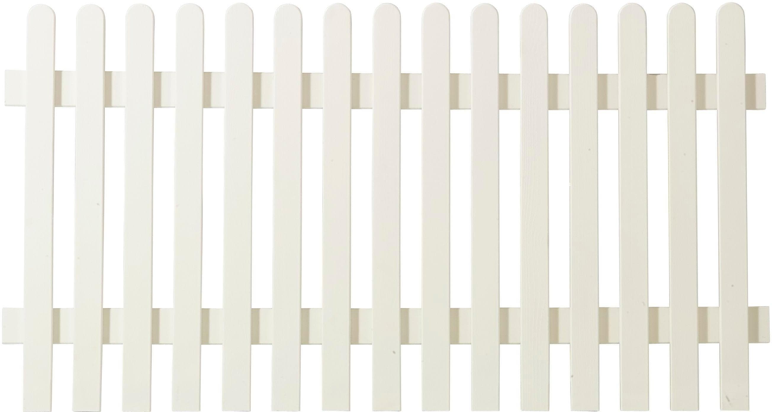 Gartenzaun PLUS Retro Weiß Massivholz Stahl Zaunelemente
