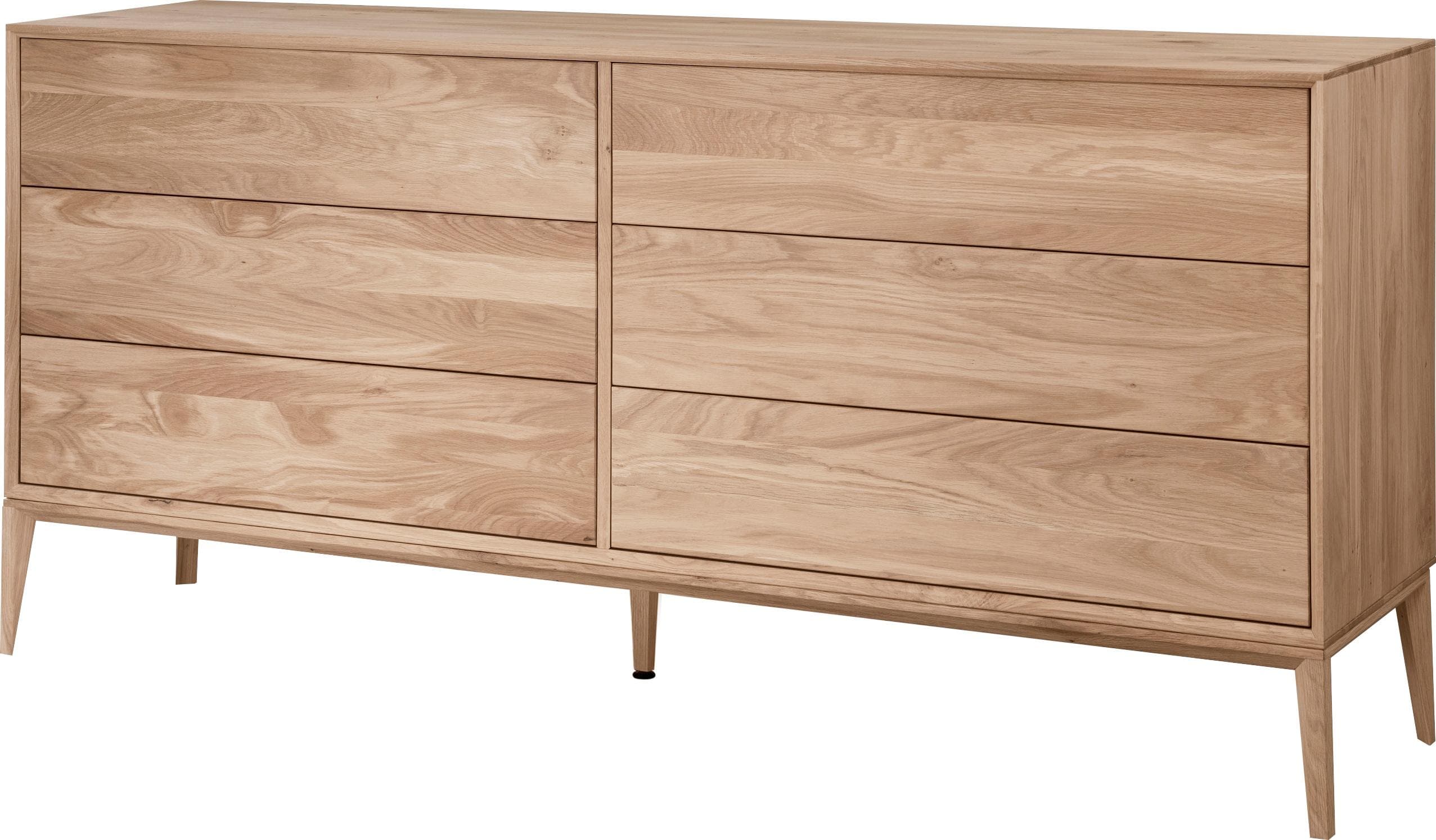 HOME AFFAIRE Koda Sideboard 6 Schubladen Eiche Natur Push-to-Open