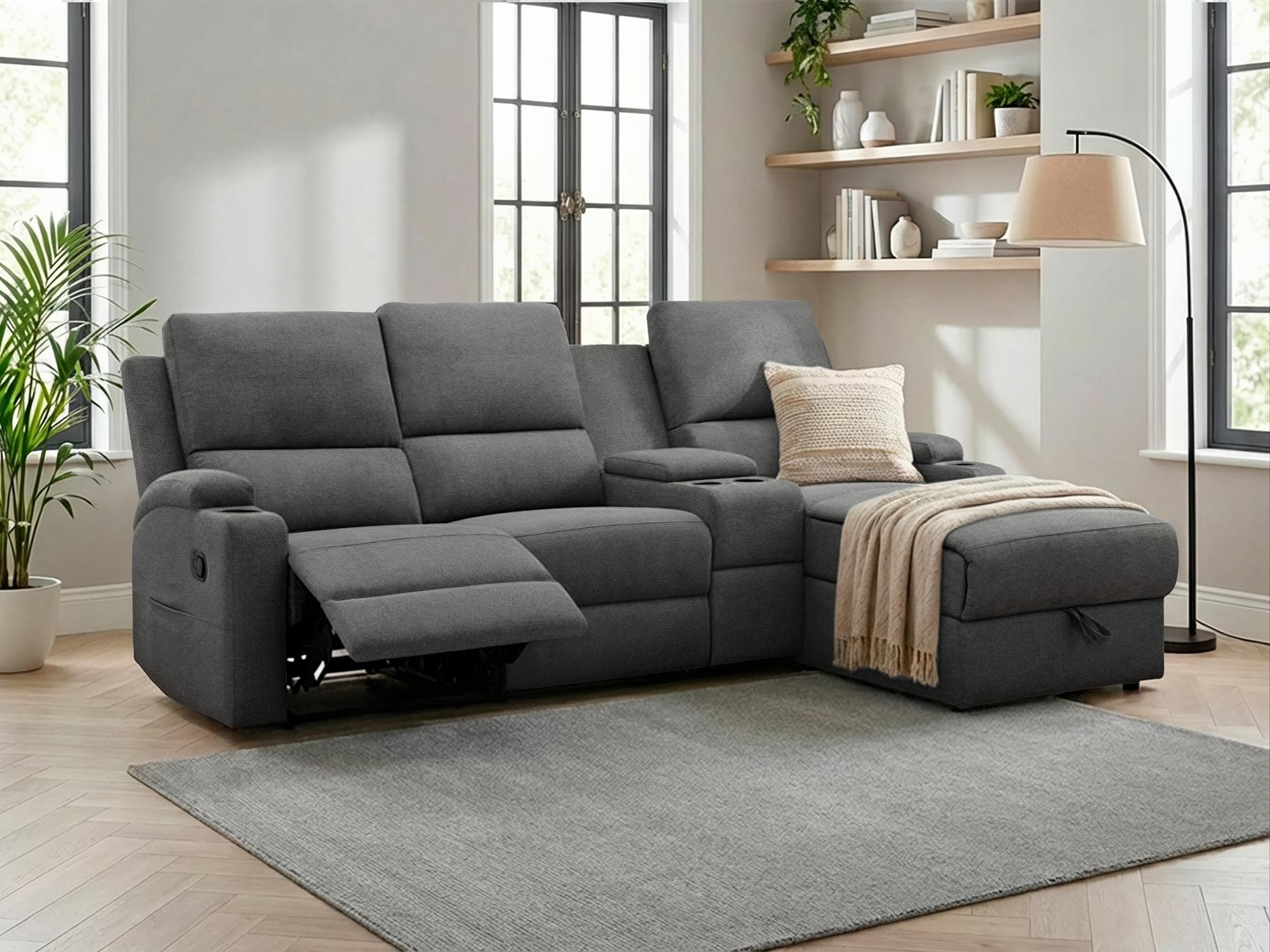 OTTO HOME NAPORI Ecksofa L-Form Anthrazit mit Relaxfunktion