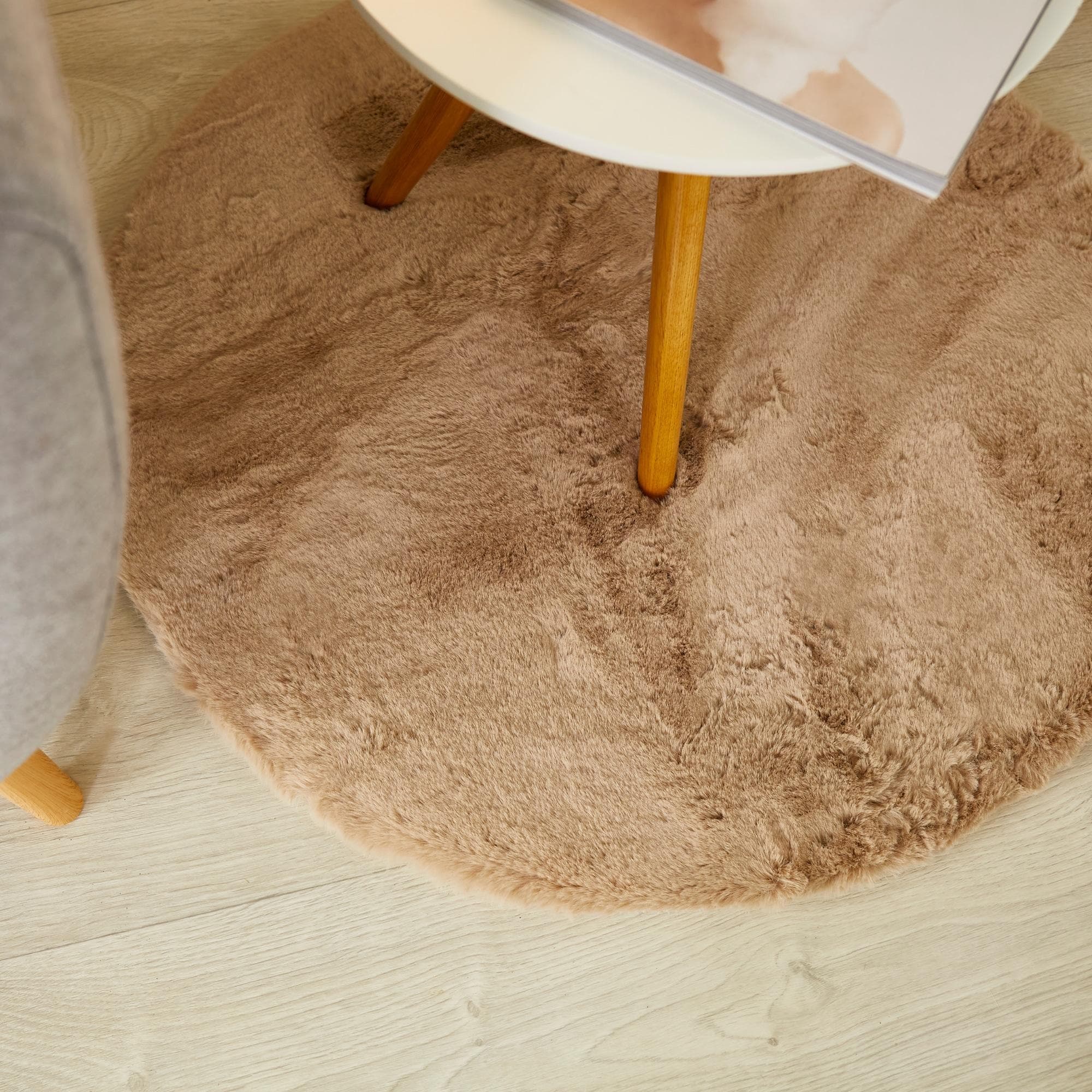 OTTO HOME Hochflor-Teppich Lugano Grau Rund 120cm