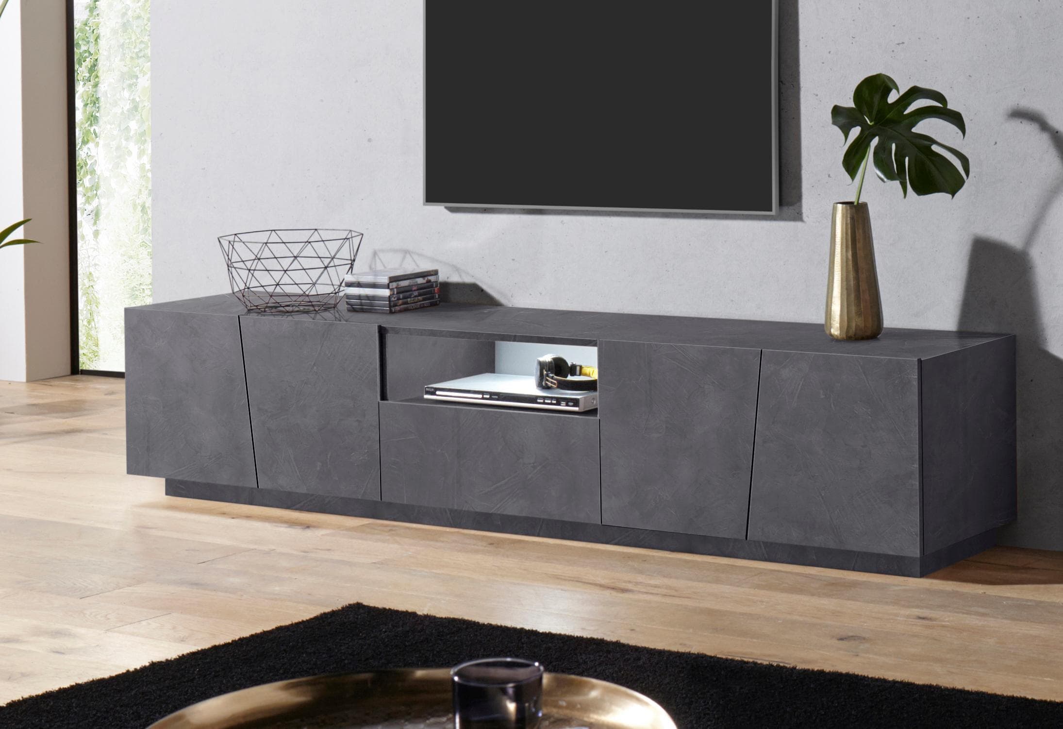 Home affaire Lowboard Vega Hochglanz Grau