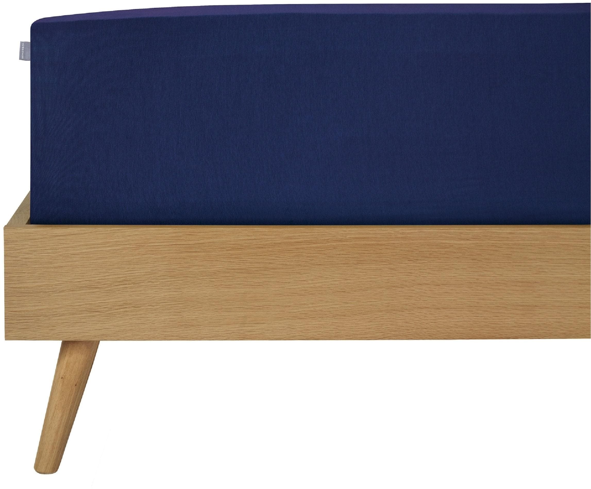 Schiesser Spannbettlaken Dunkelblau Jersey-Elasthan Premium-Qualität