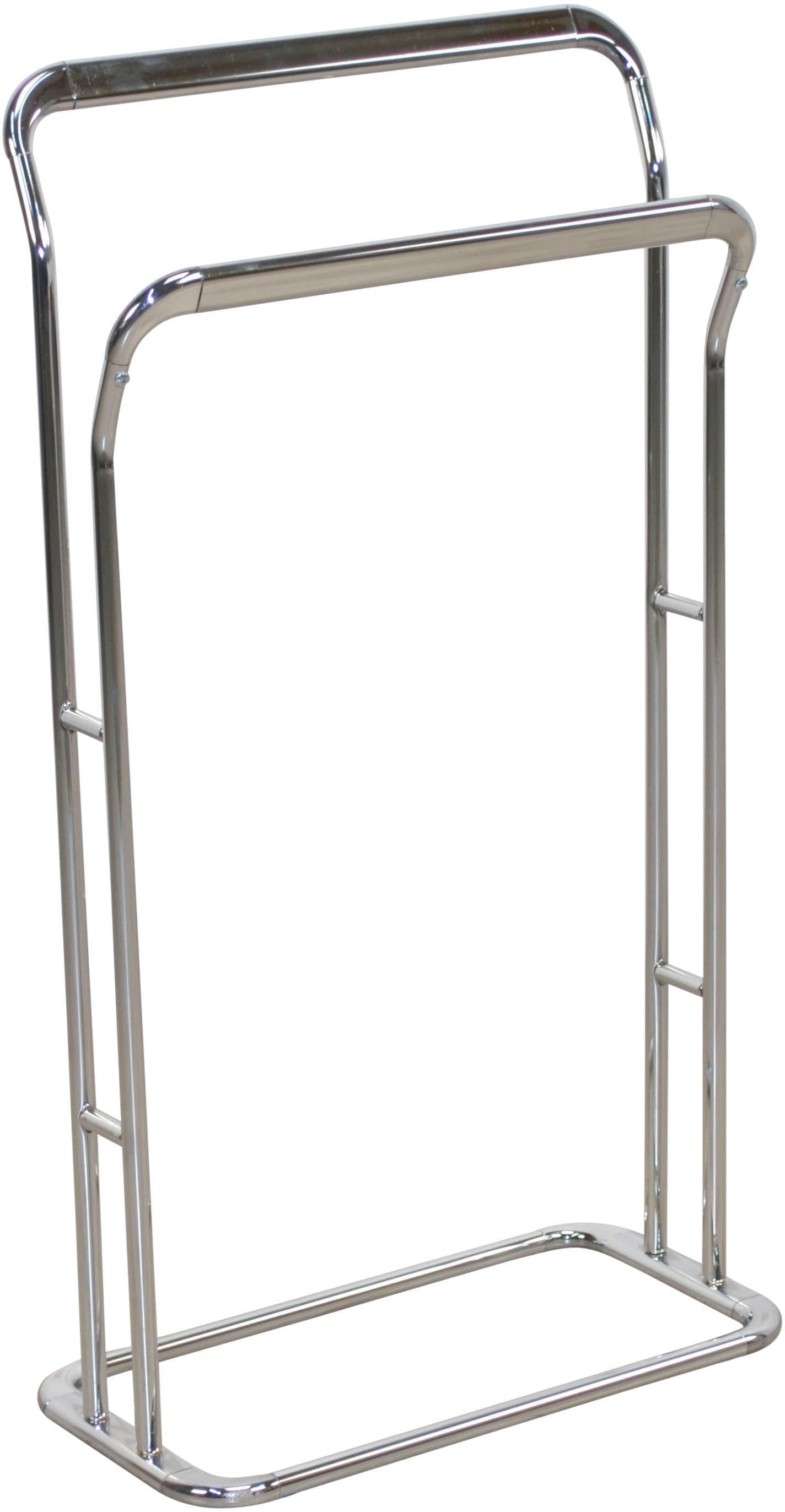 HOFMANN Handtuchhalter Standfuß Grau Chrom 2 Stangen