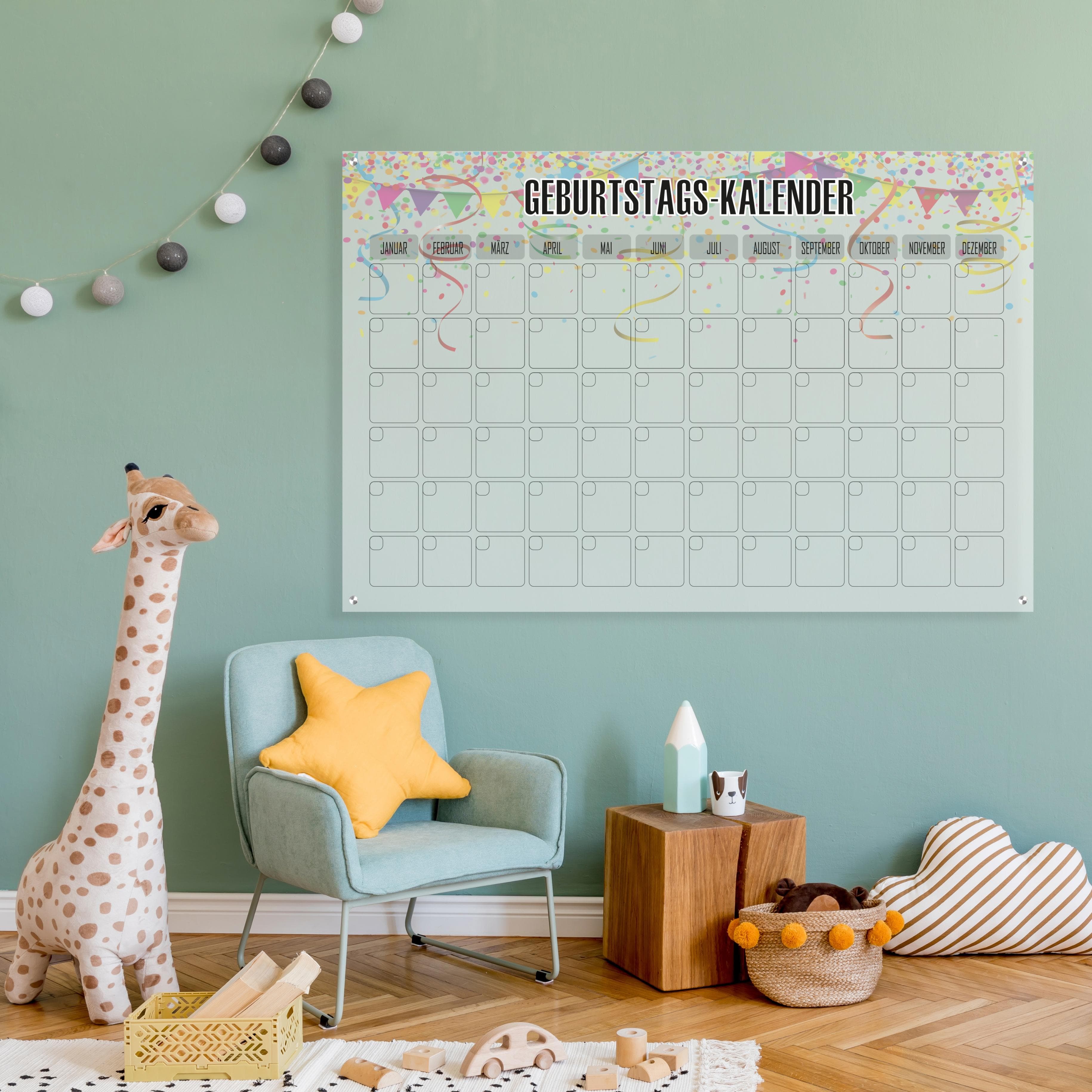 QUEENCE Wanddekoobjekt Happy Birthday Acrylglas Bunt