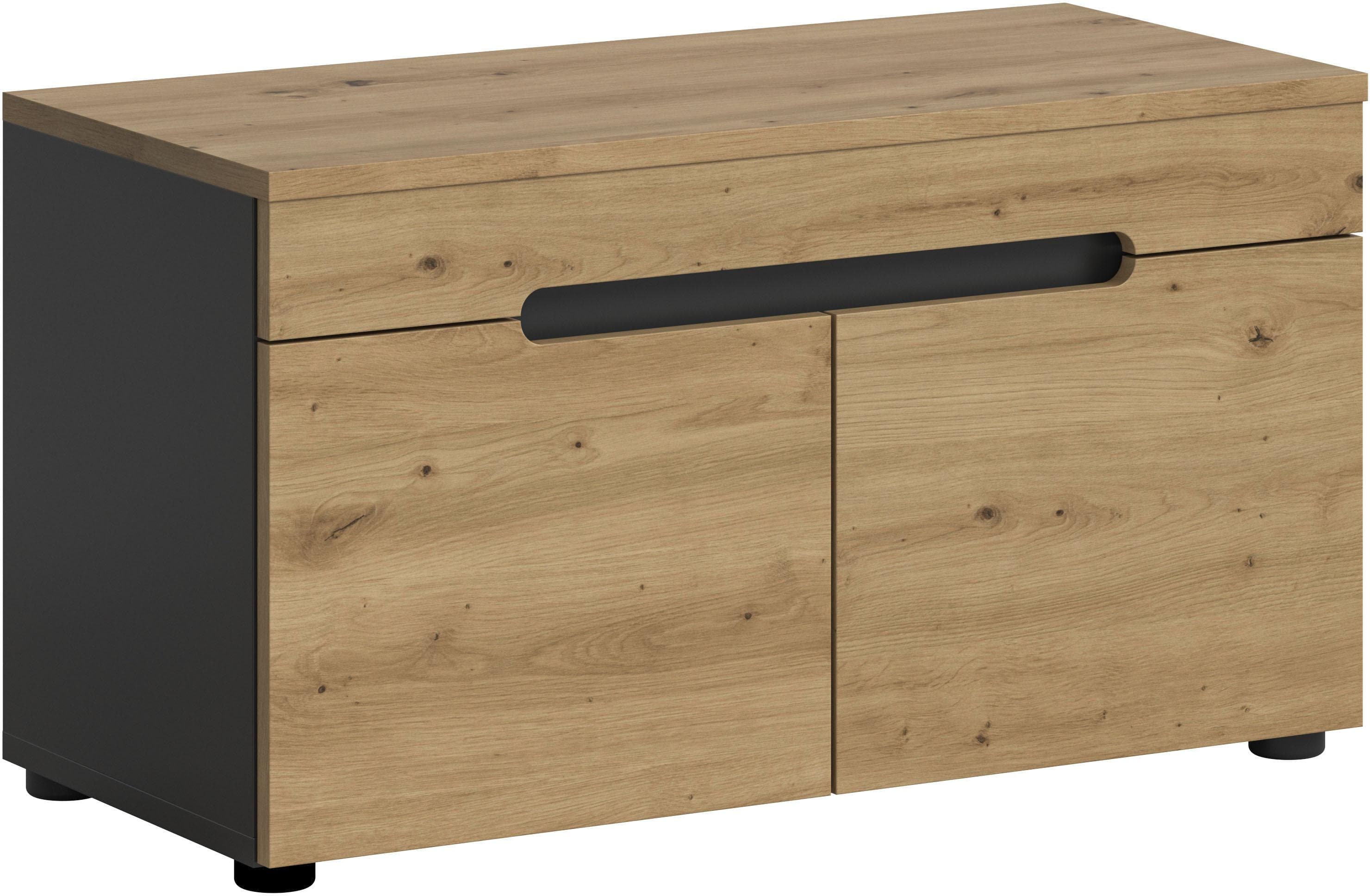 Garderobenbank mit Stauraum in Basalt Grau/Artisan Eiche