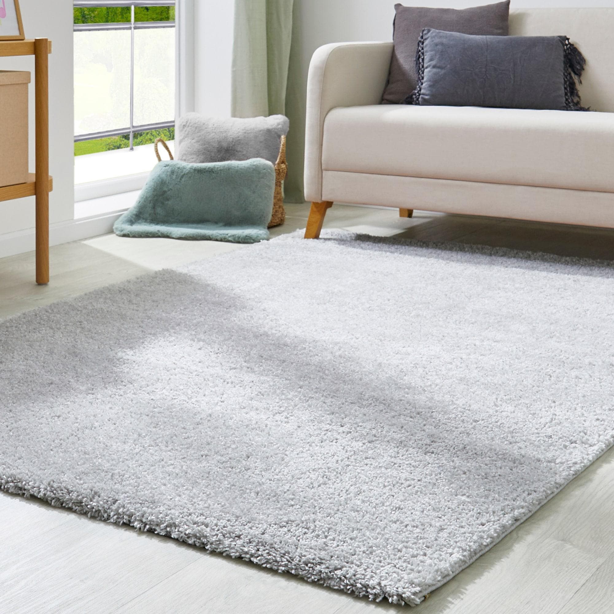 OTTO HOME Hochflor-Teppich Canberra Grau Uni Modern