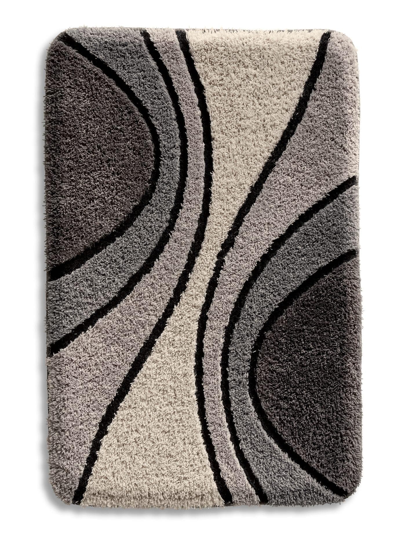 Badematte HAGEMANN WC-Vorleger grau 50x50cm quadratisch mit Ausschnitt