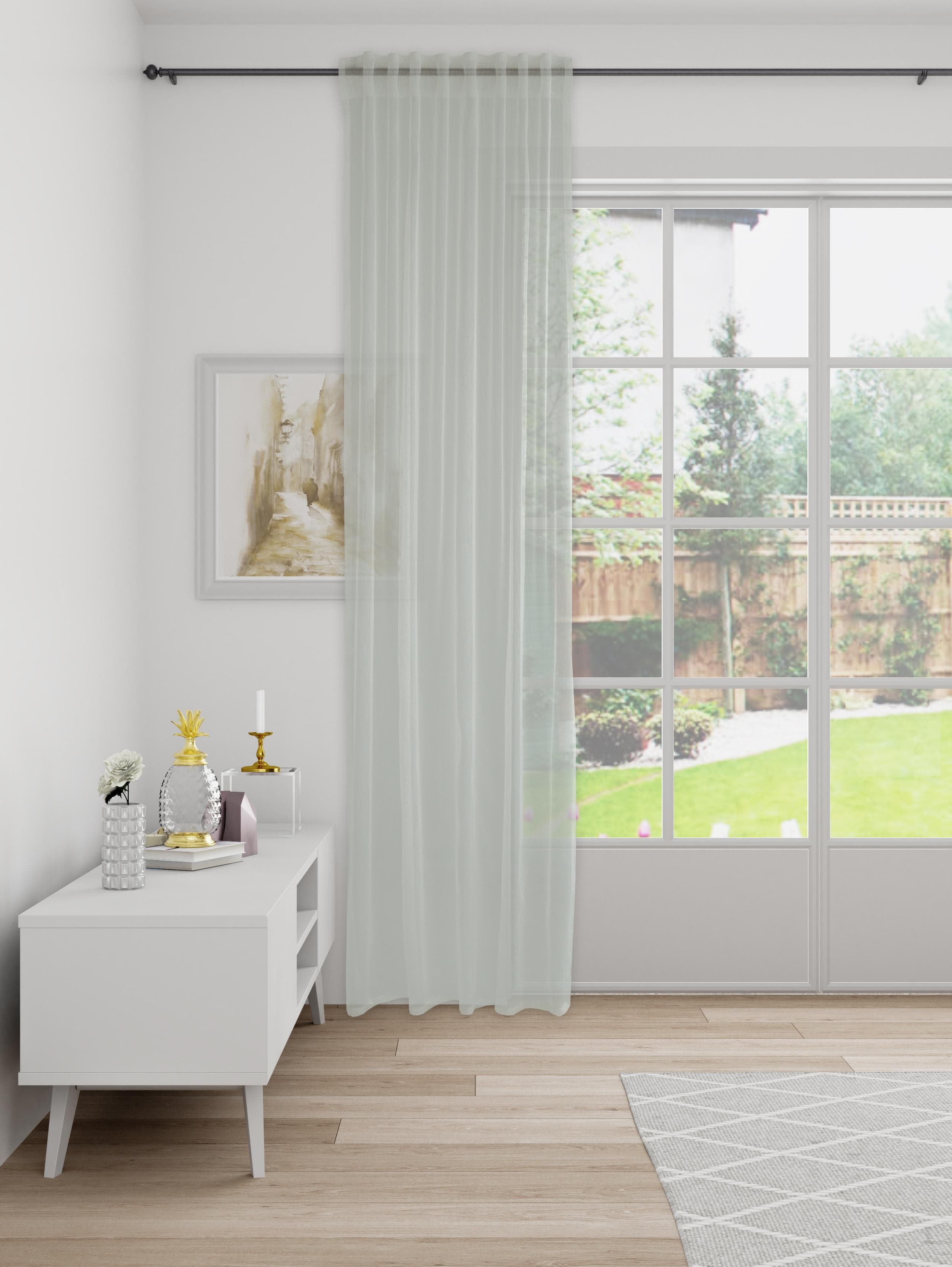 Gardine HOMING Kader Weiß Polyester