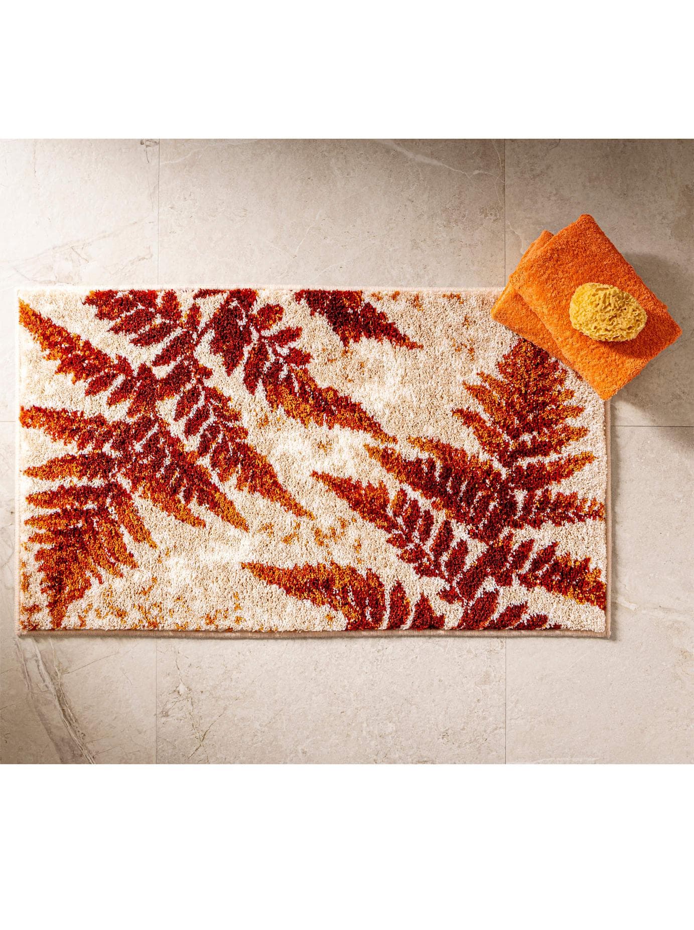 GRUND Badmatte WC-Vorleger taupe-terra geblümt