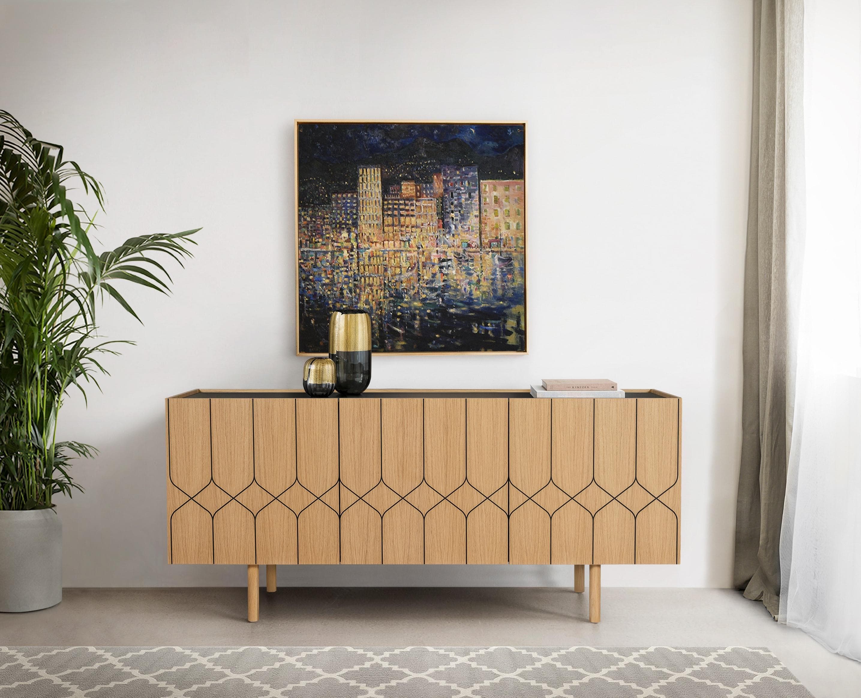 WOODMAN Kommode Porto Victoria Braun Schwarz Eiche FSC