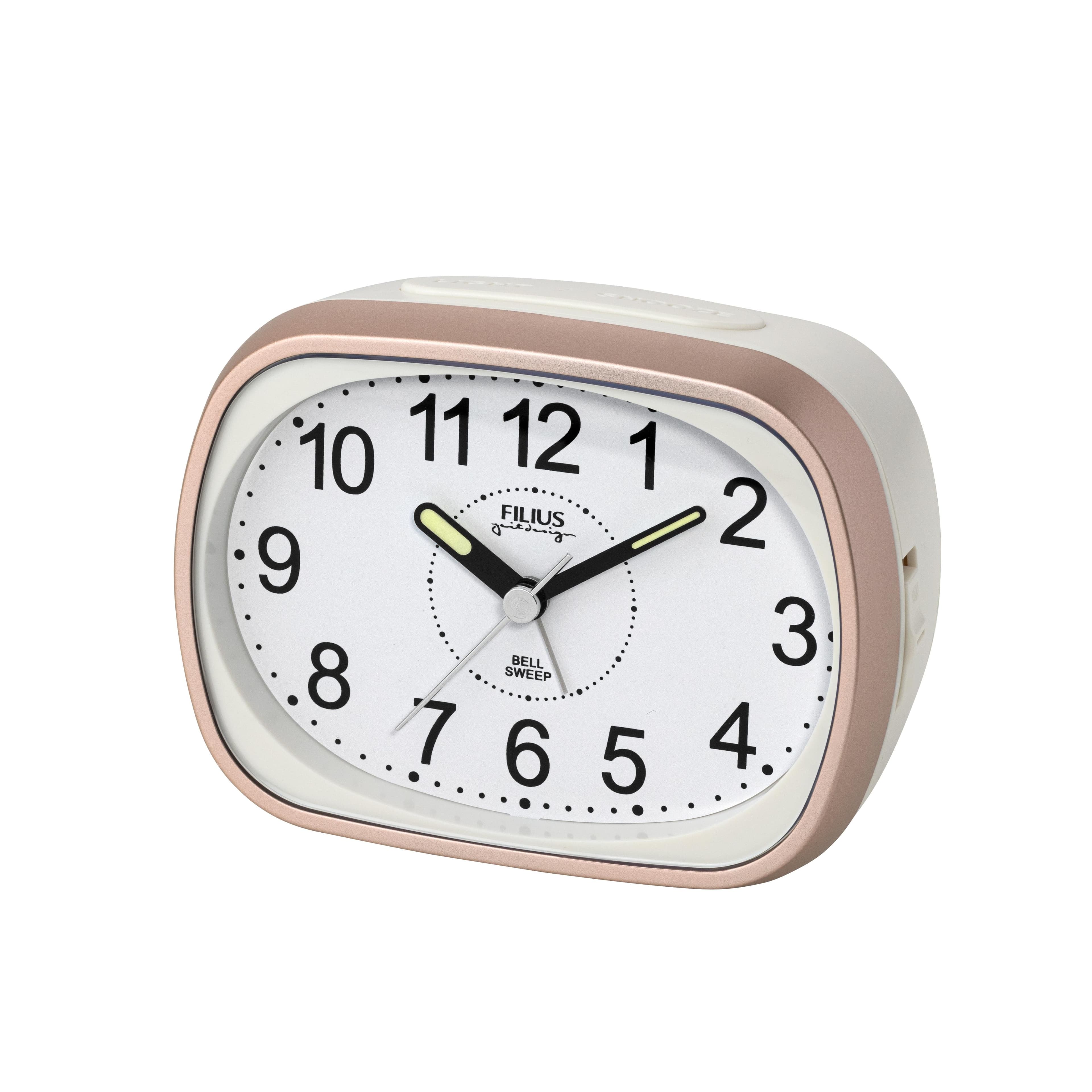 Wecker aus Kunststoff und Kunststoffglas, Weiß