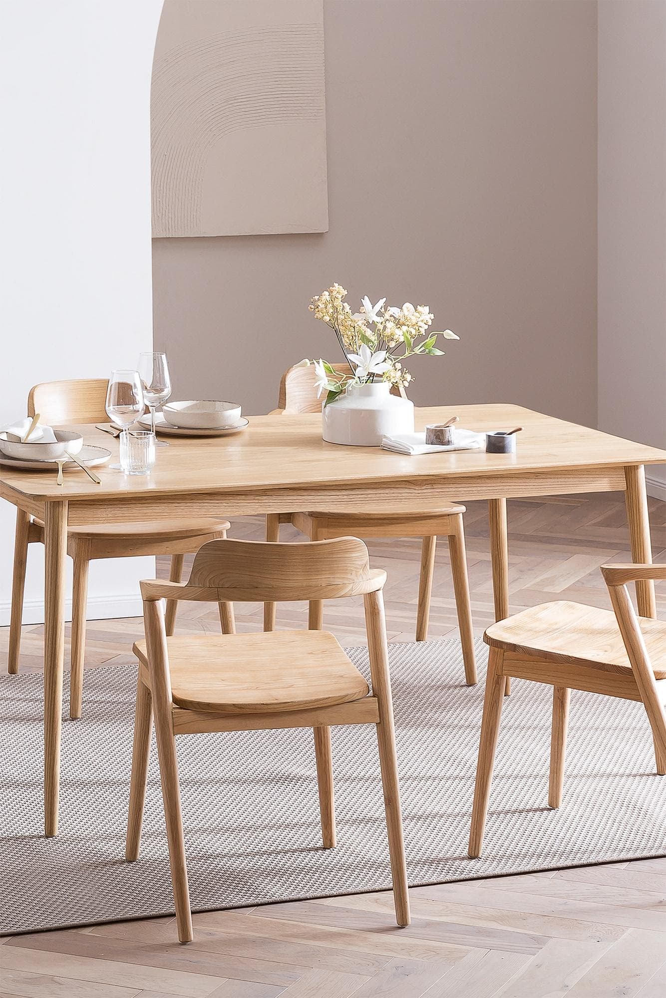 SIT Esszimmerstuhl Massivholz Beige Stapelbar