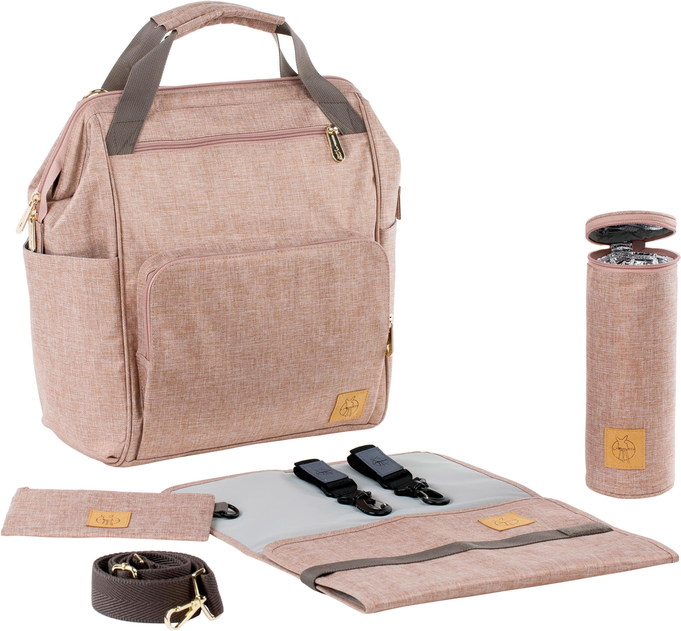 LÄSSIG Wickelrucksack Glam Goldie Backpack Rose pink vegan