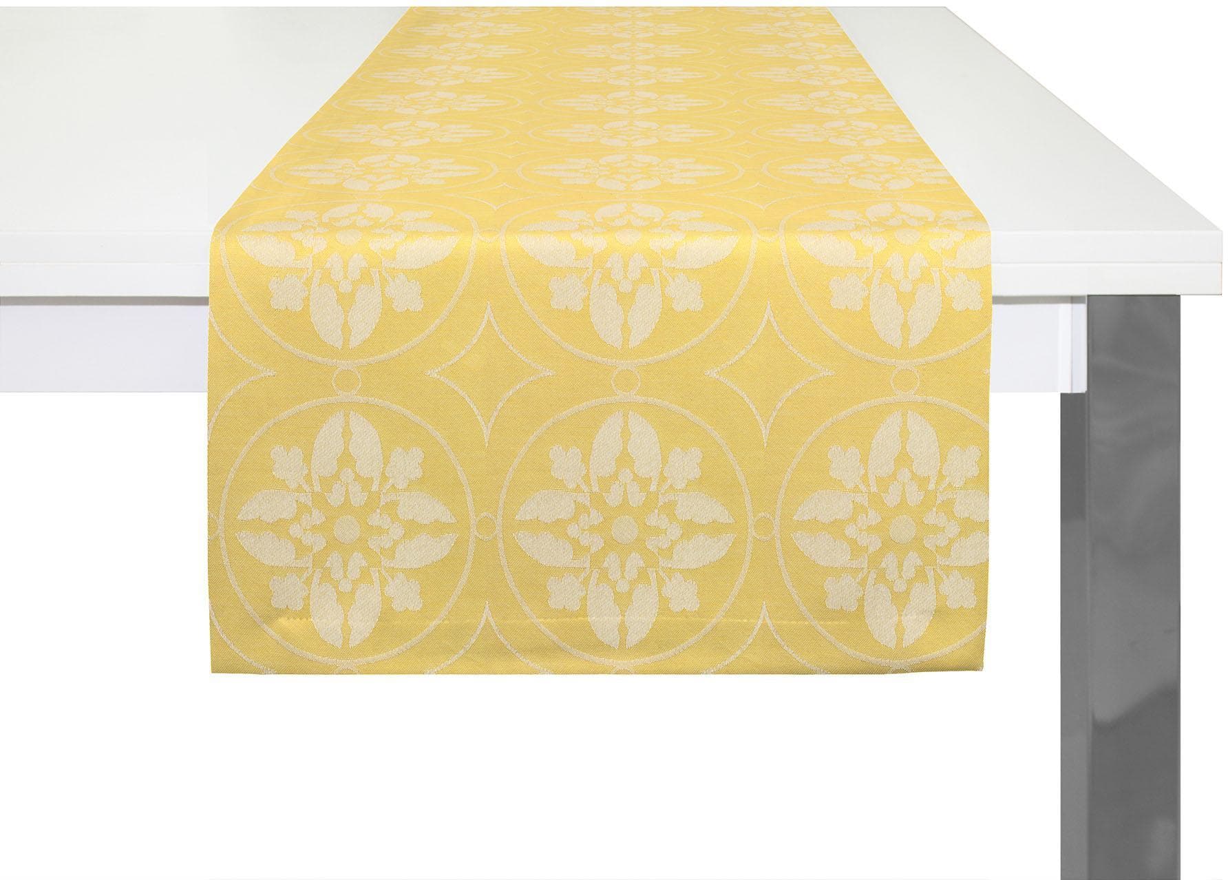 Adam Tischläufer Romantic Puligny Light: Jacquard-Design aus Bio-Baumwolle