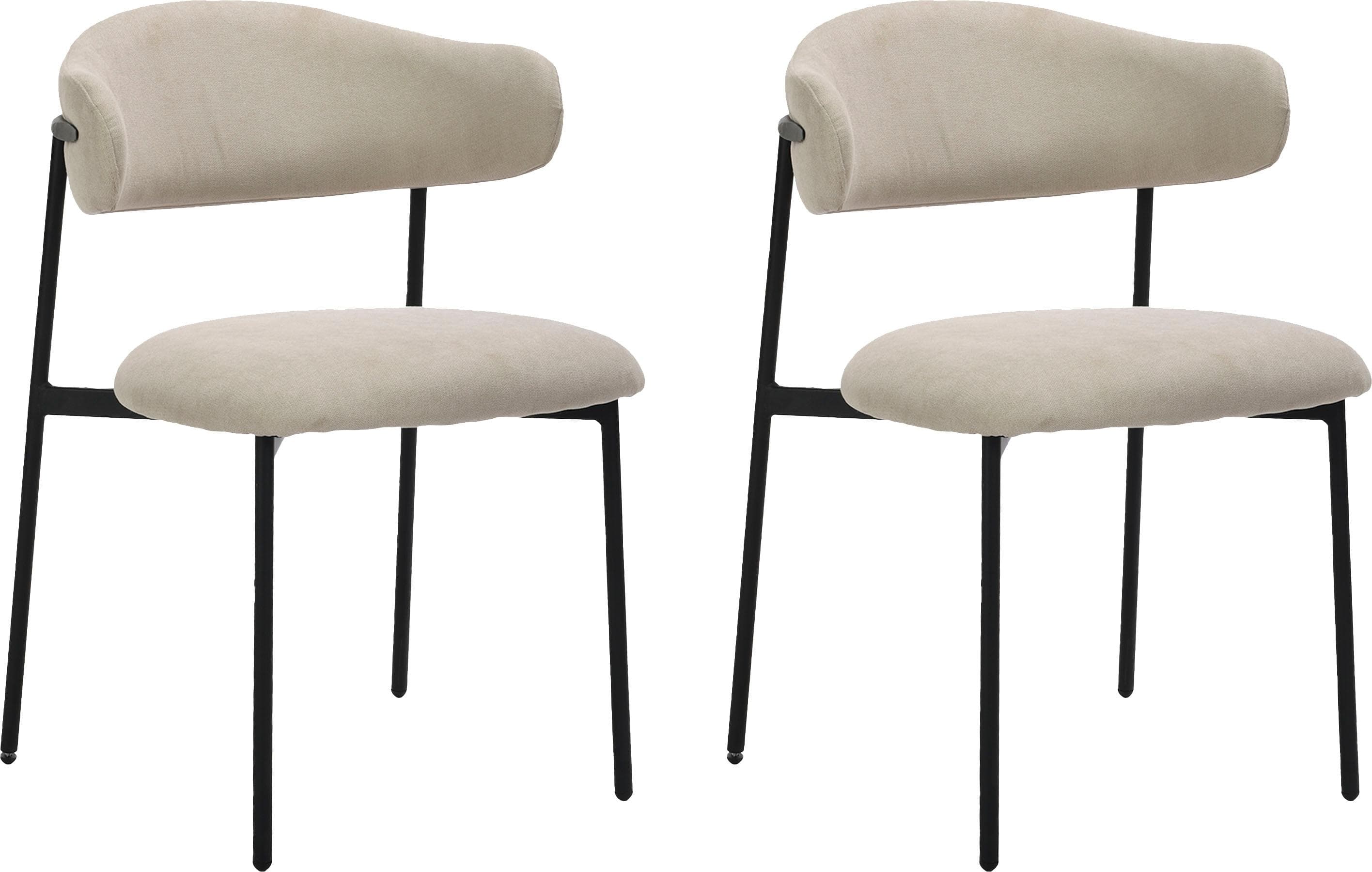 byLIVING Esszimmerstuhl Jersey 2er-Set Taupe Schwarz Webstoff