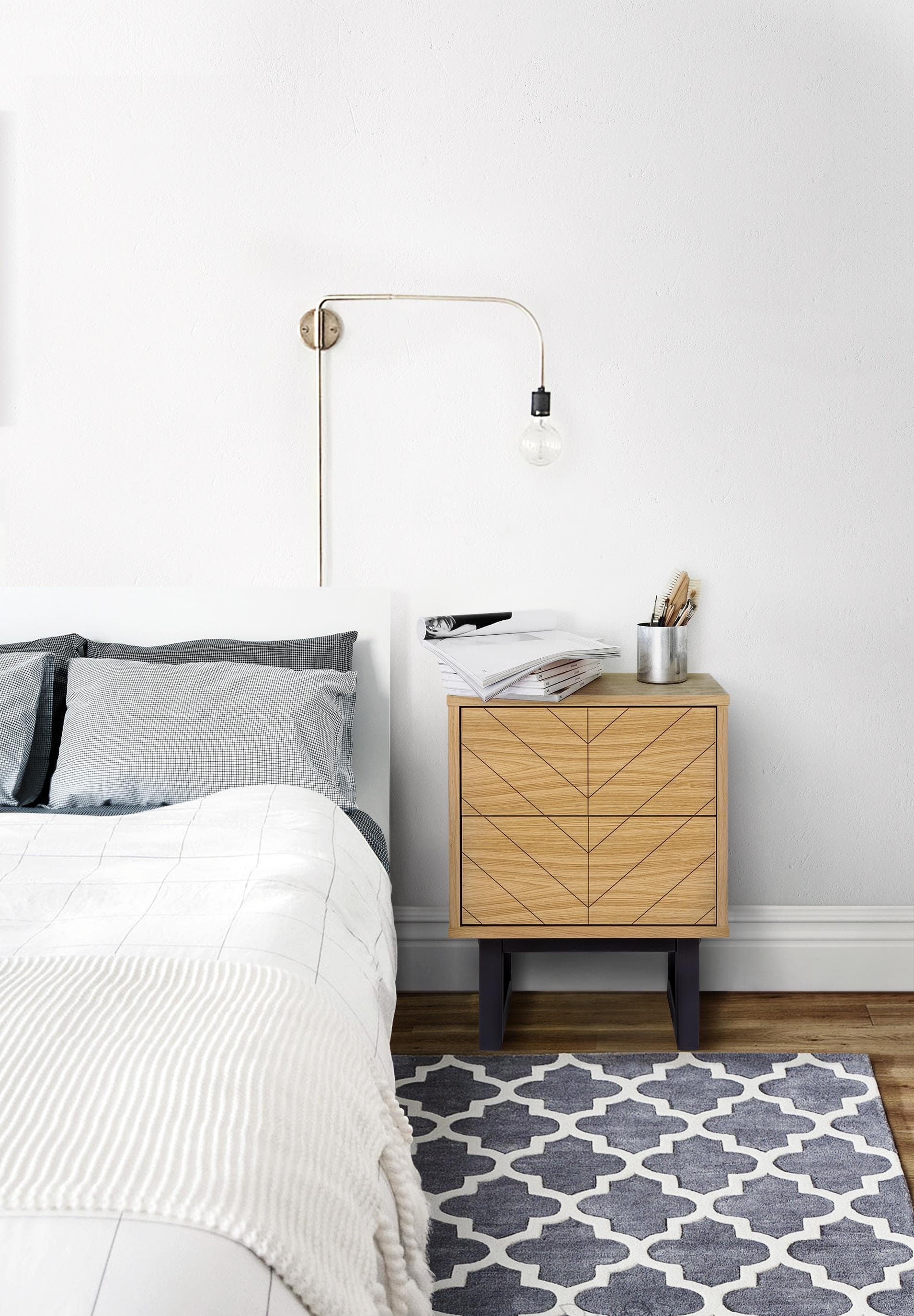 Woodman Nachttisch Eiche Skandinavisches Design Holzfurnier