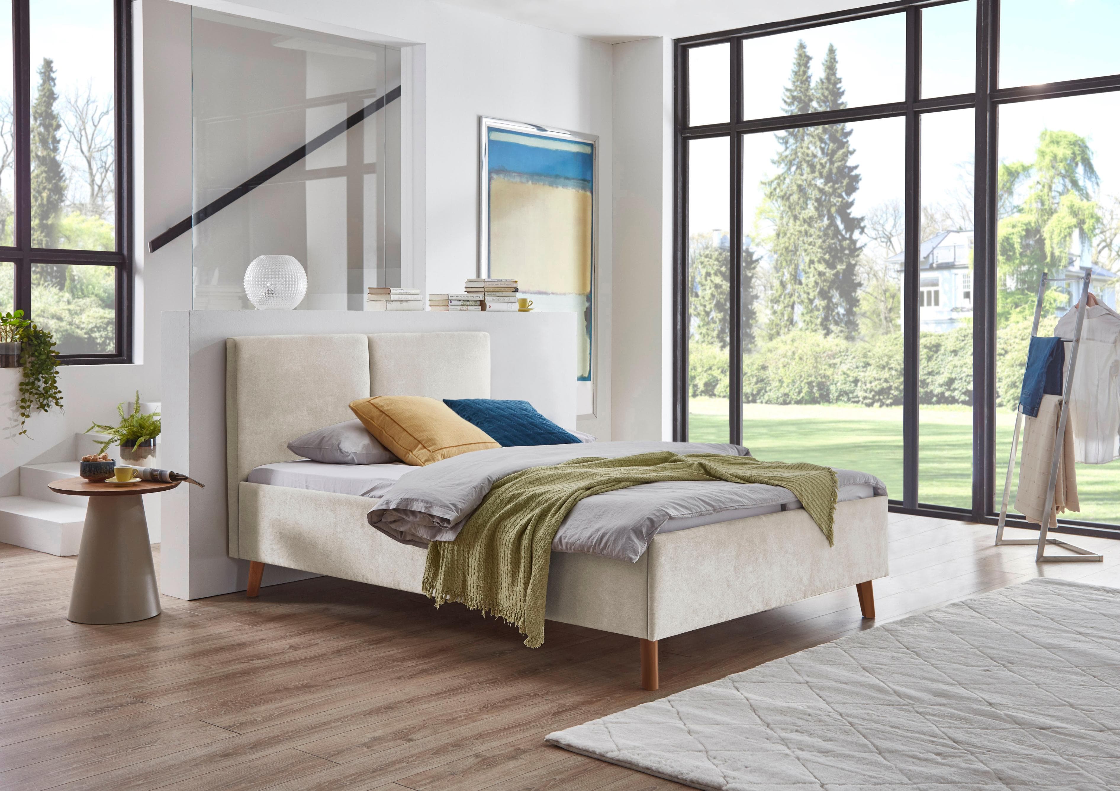 Meise Möbel Polsterbett Piano Beige 140x200 cm