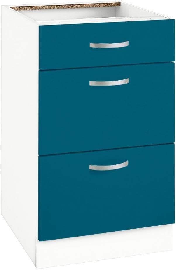 wiho Küchen Unterschrank Flexi - Kunststofffront & Metallgriffe