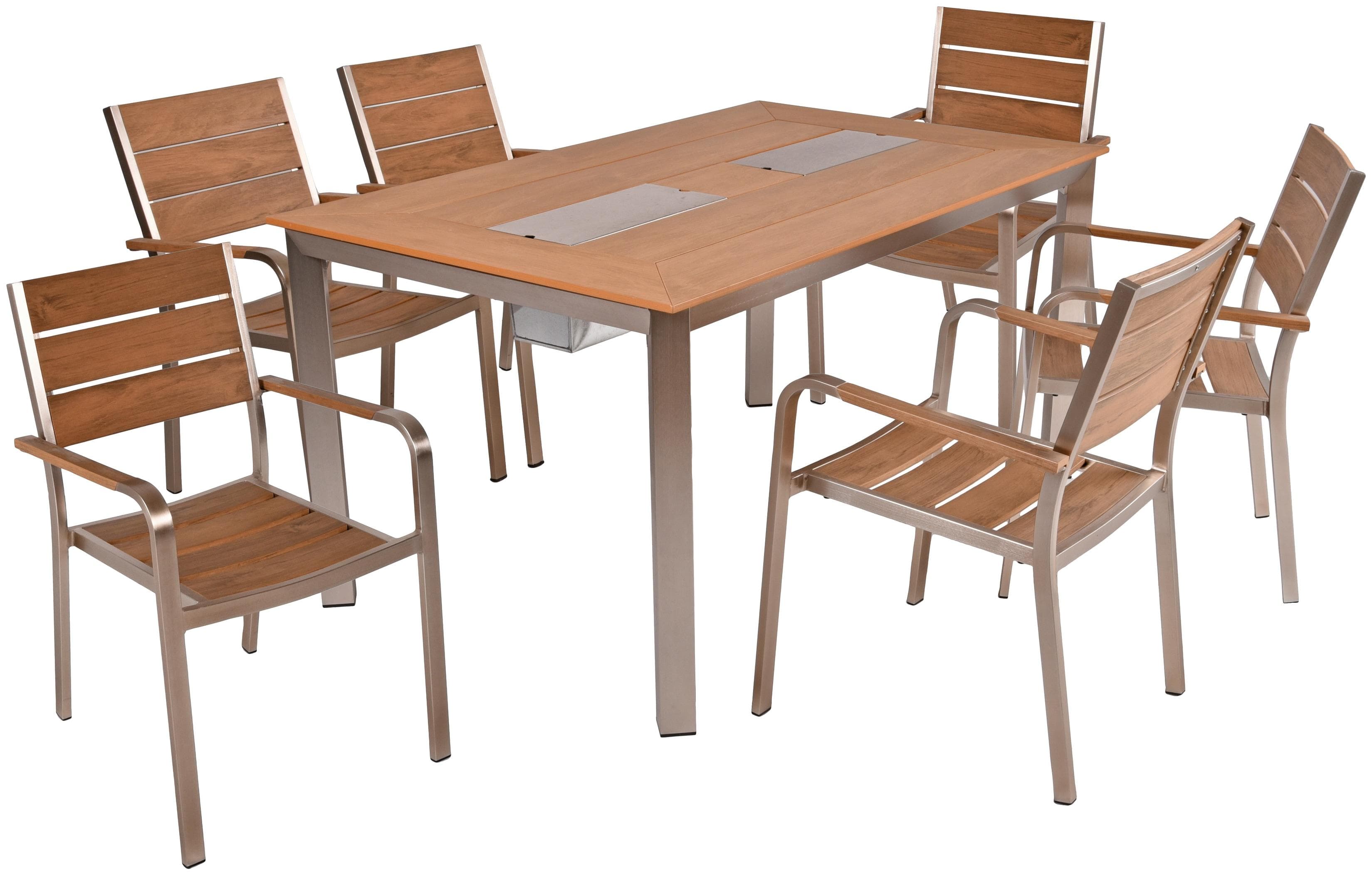 Stapelbare 7-teilige Garten-Essgruppe FLORENCE