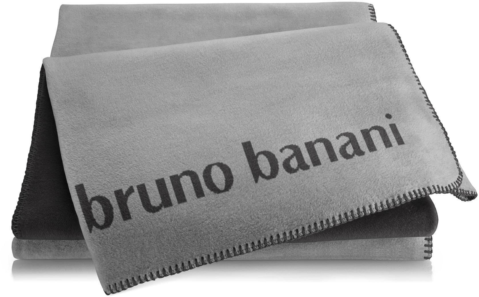 Bruno Banani Wohndecke Grau mit Zierstich