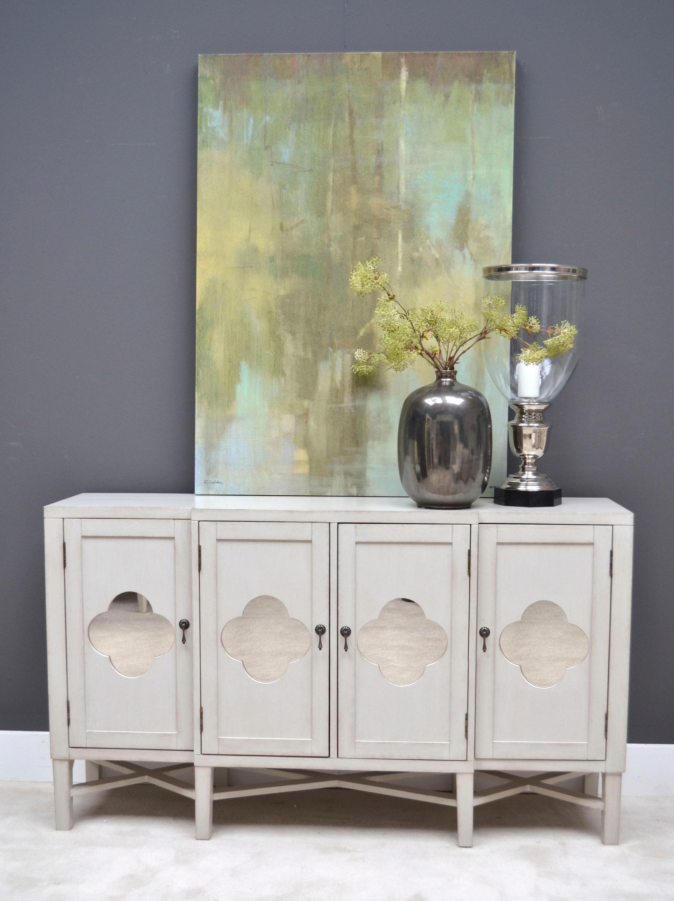 Sideboard LEONIQUE Juliette antik weiß mit Ornamenten