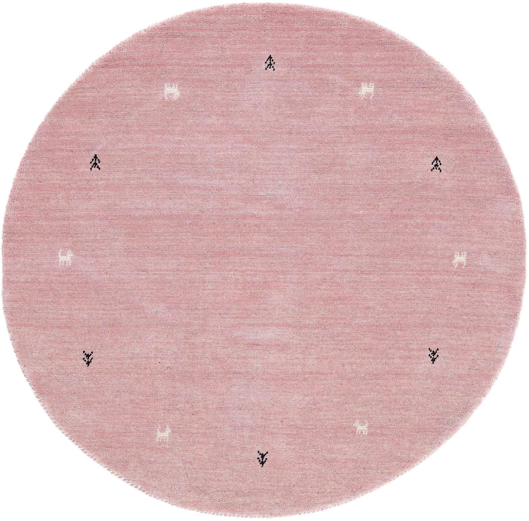 Carpetfine Wollteppich Gabbeh Uni: Handgewebt aus reiner Wolle mit Tiermotiven