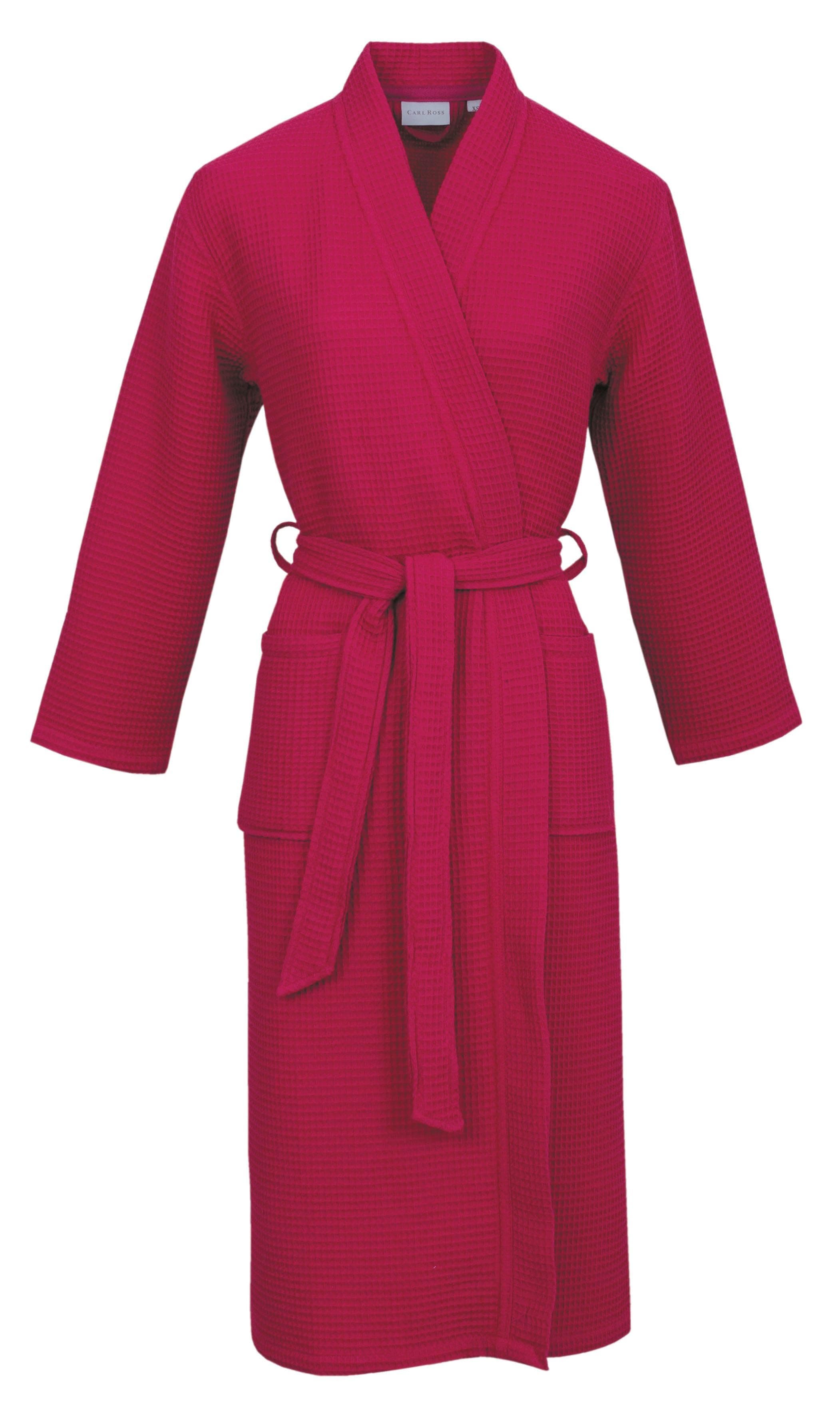 Unisex Bademantel Carl Ross 25100 pink 100% Baumwolle Langform