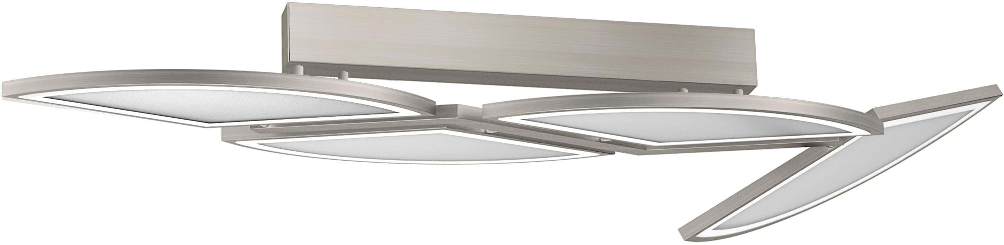 Evotec Movil LED-Deckenleuchte 4 Lichtsegmente Nickel Weiß Opal