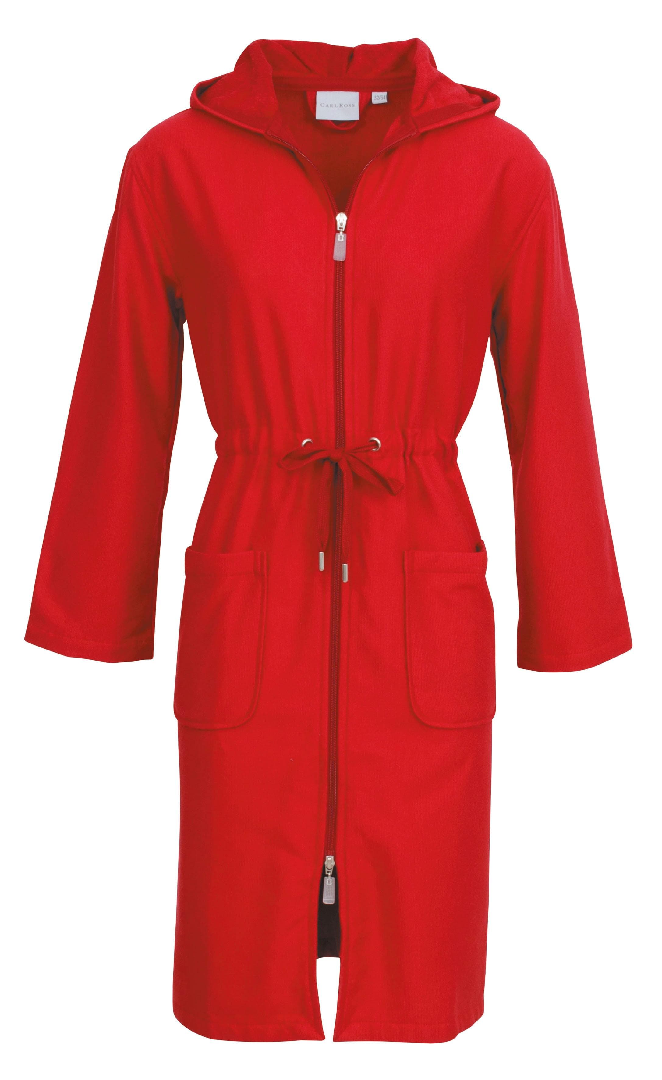 Unisex-Bademantel Carl Ross 44/46 rot Baumwoll-Mix