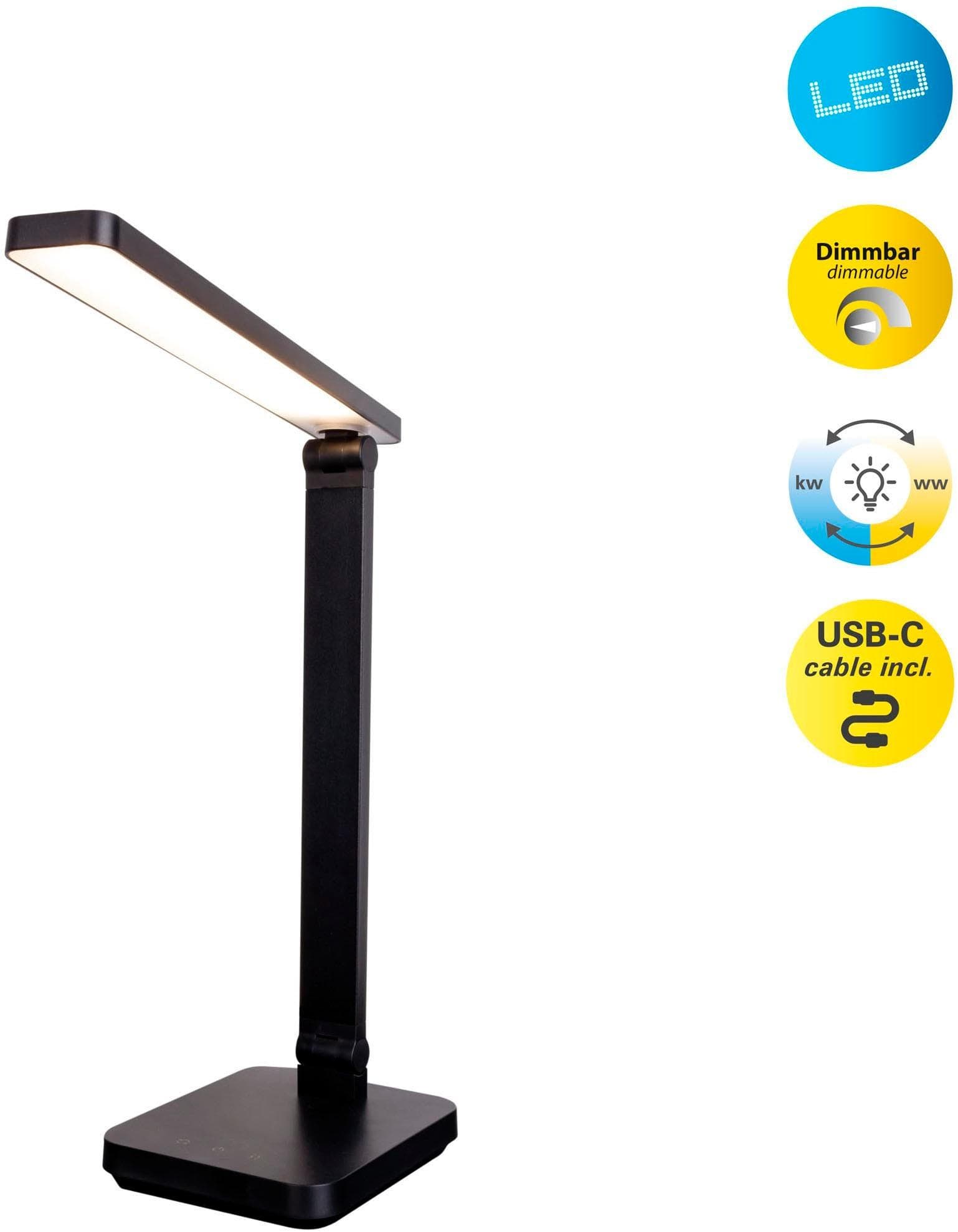 Näve MOVER Tischleuchte Schwarz LED mit CCT-Farbwechsler und Touchfunktion