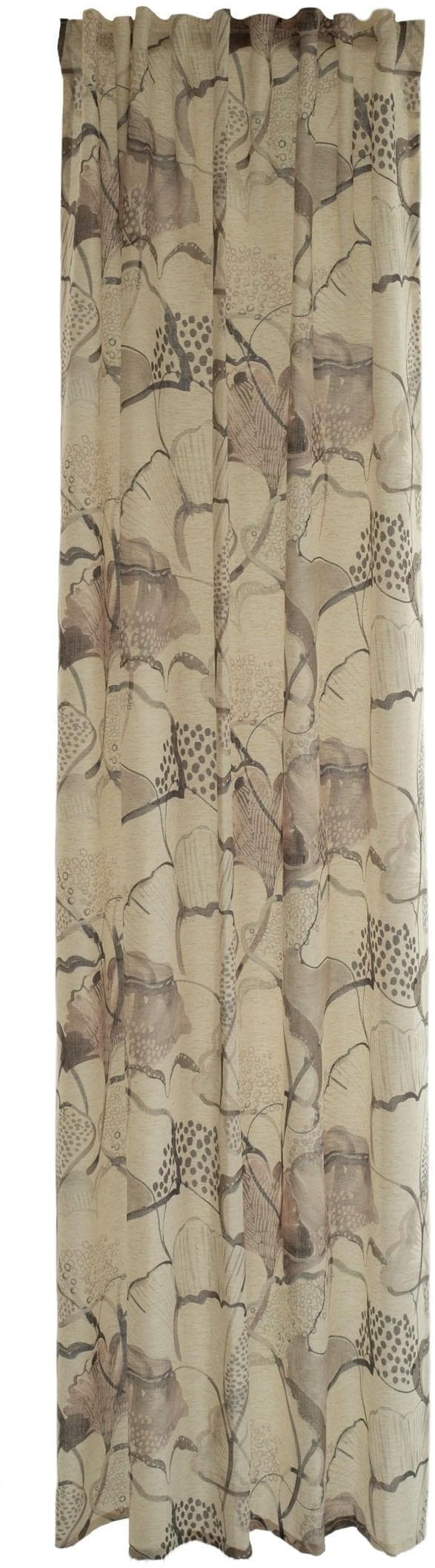 HOMING Vorhang Kadlin: Blickdichter Floralverdeckter Schlaufenschal in Rose-Natur