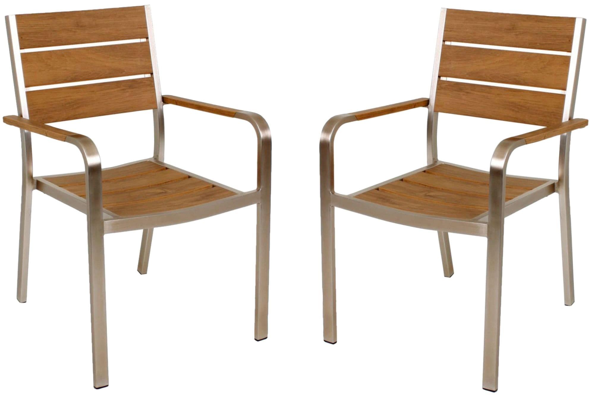 Holz-Alu Stapelstühle FLORENCE - Set von 4