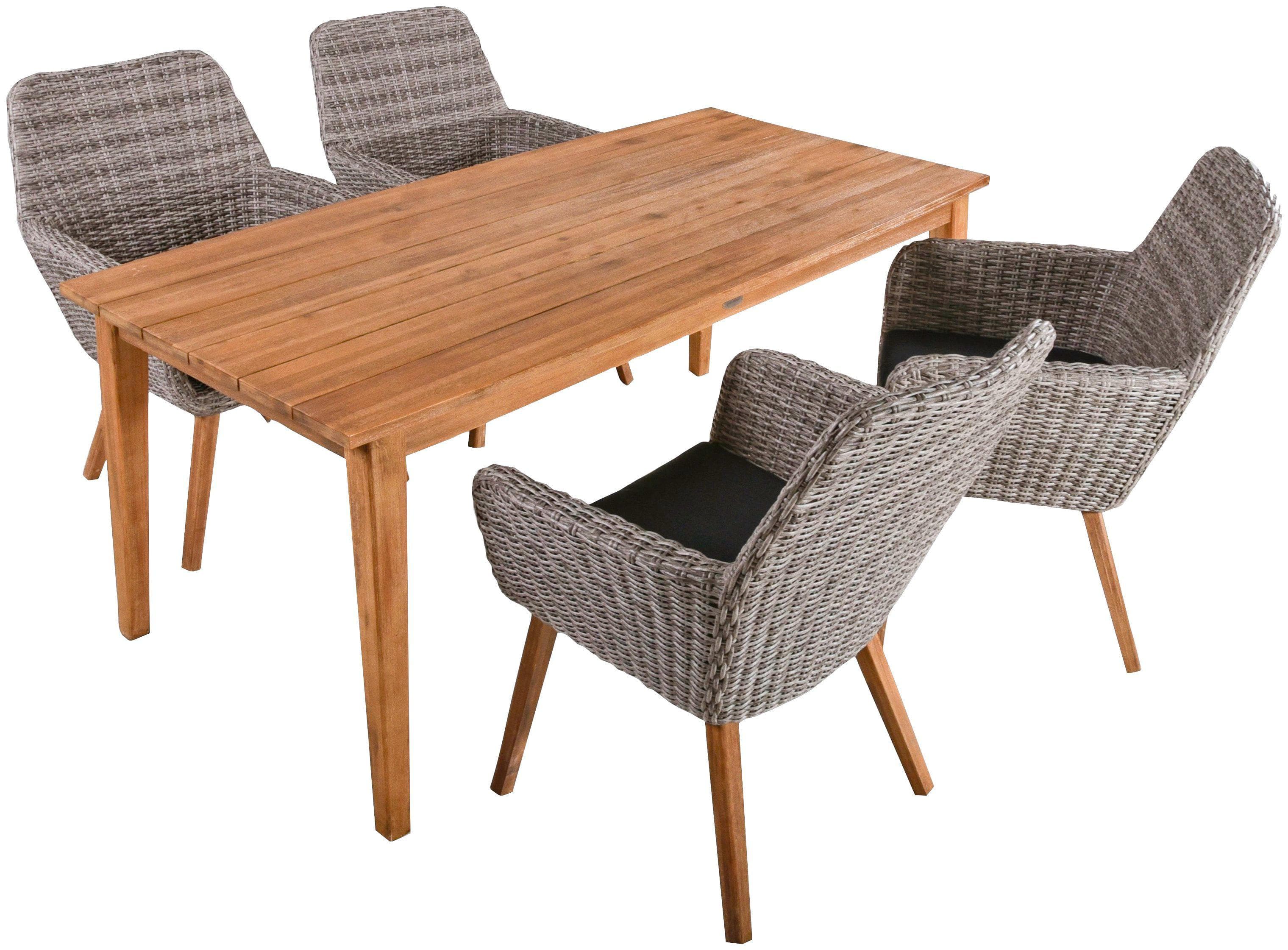 Robuste 9-teilige Essgruppe für den Garten - stabiles Design