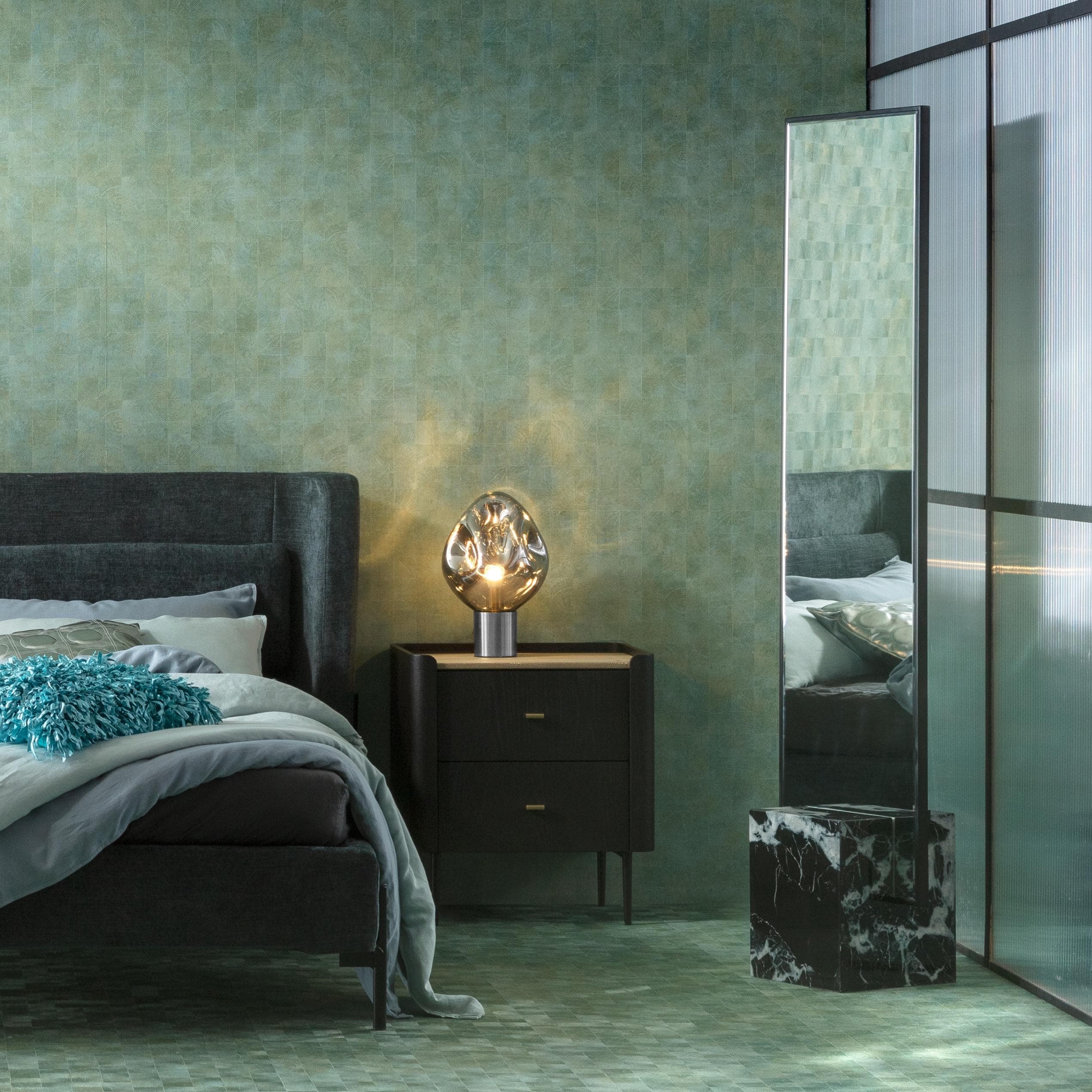 KARE DESIGN Standspiegel Hulda Schwarz 46x180cm Marmor Spiegel