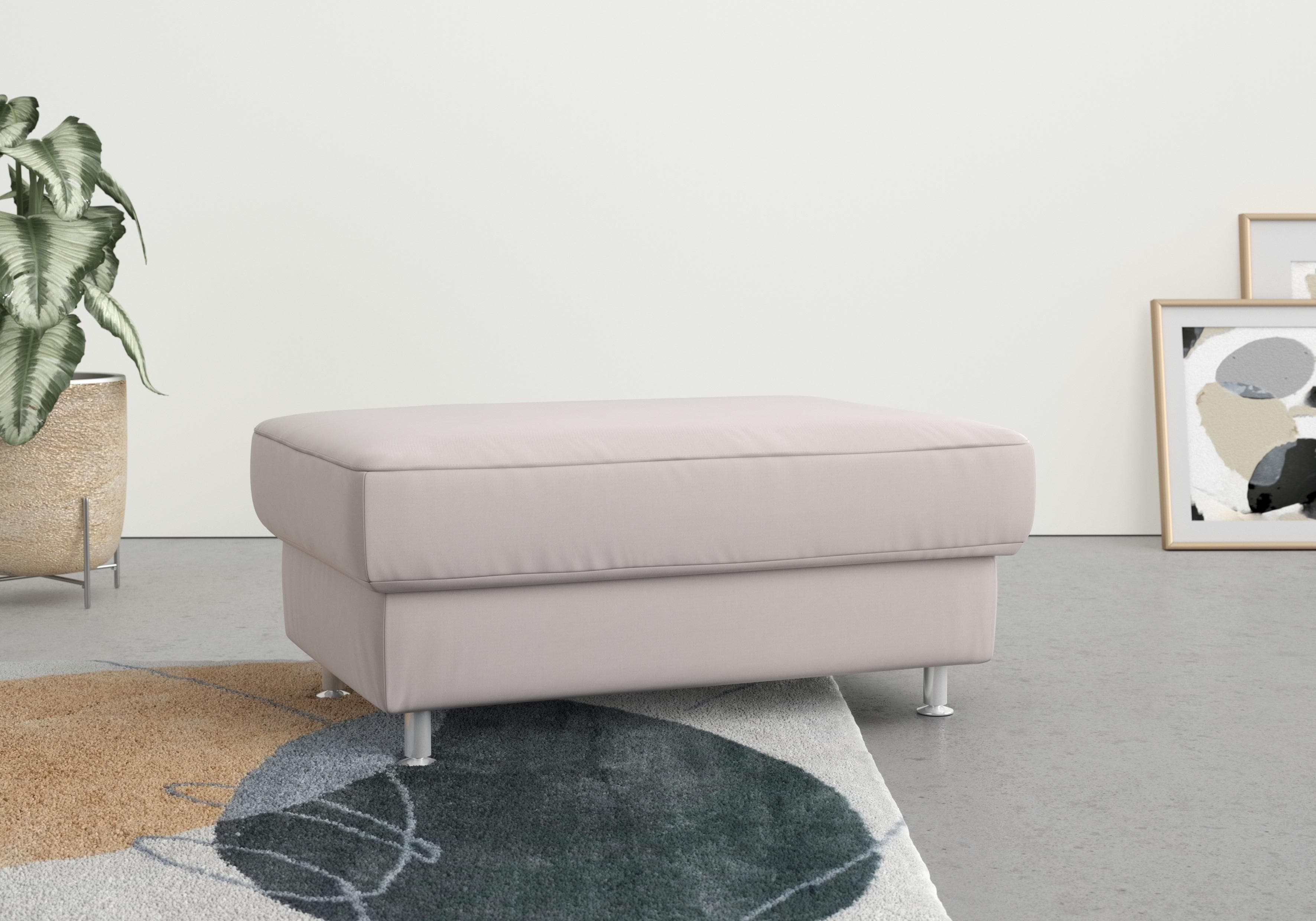 SIT & MORE Stauraumhocker Apulia Beige Samtoptik